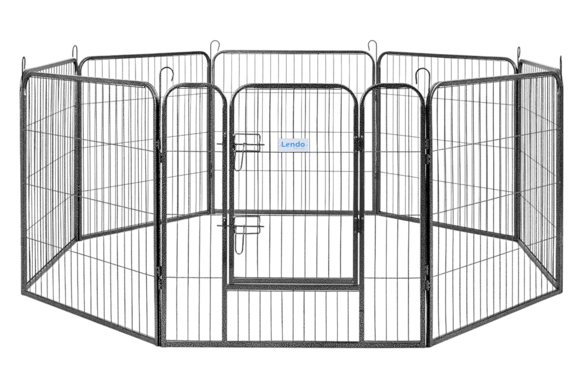 Lendo Online Hondenkennel 8 panelen 80x80cm staal antraciet