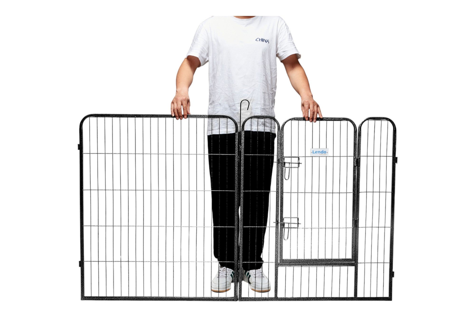 Lendo Online Hondenkennel 8 panelen 80x95cm staal antraciet