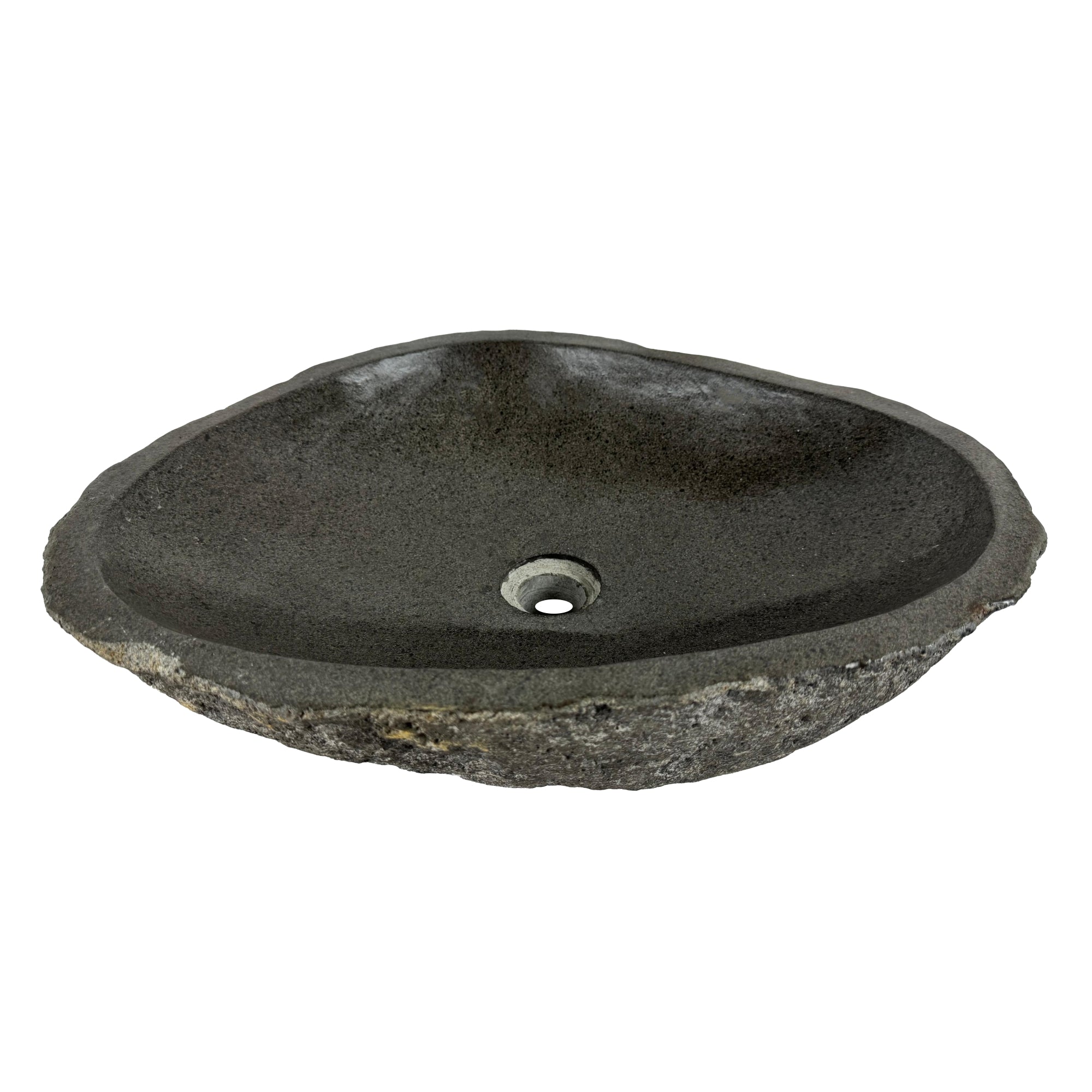 Lendo Online Wastafel ovaal (46-53)x(34-40) cm riviersteen grijs