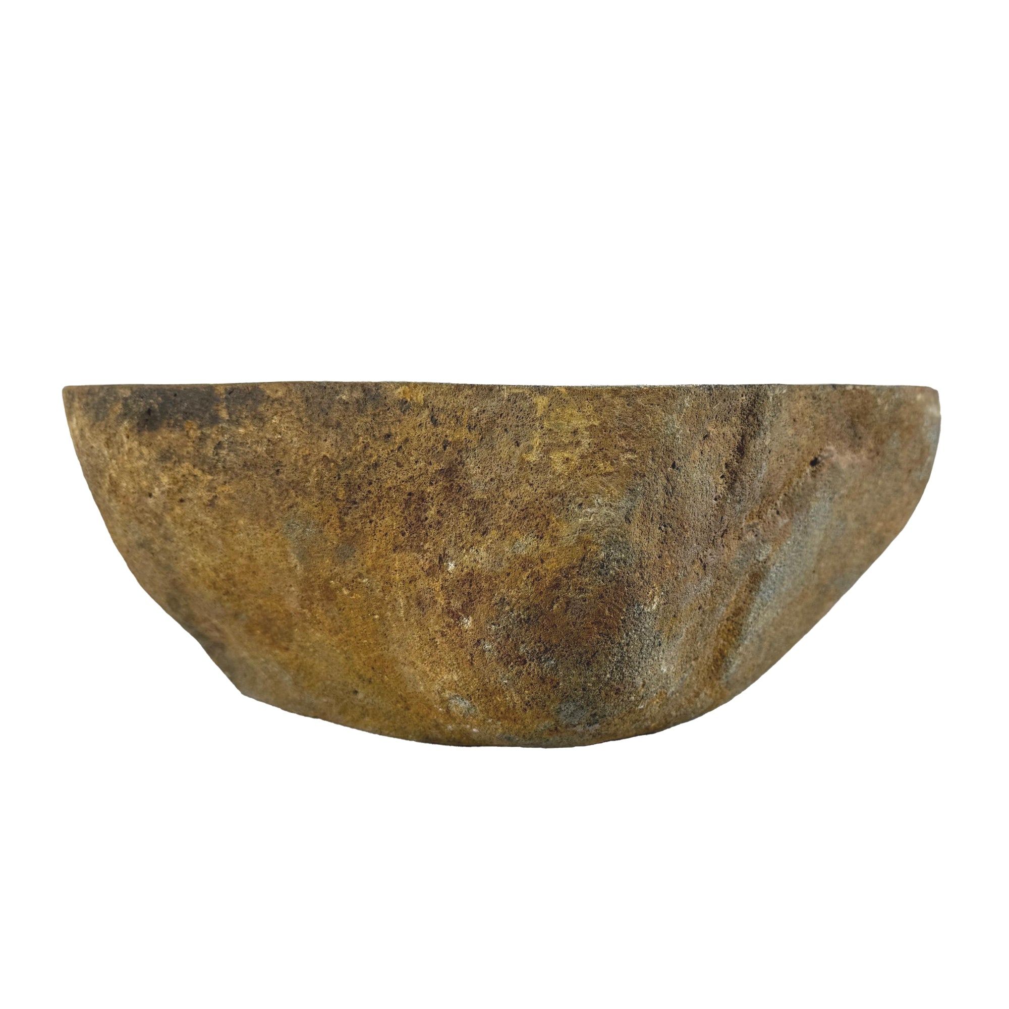 Lendo Online Wastafel ovaal (46-53)x(34-40) cm riviersteen koperkleurig