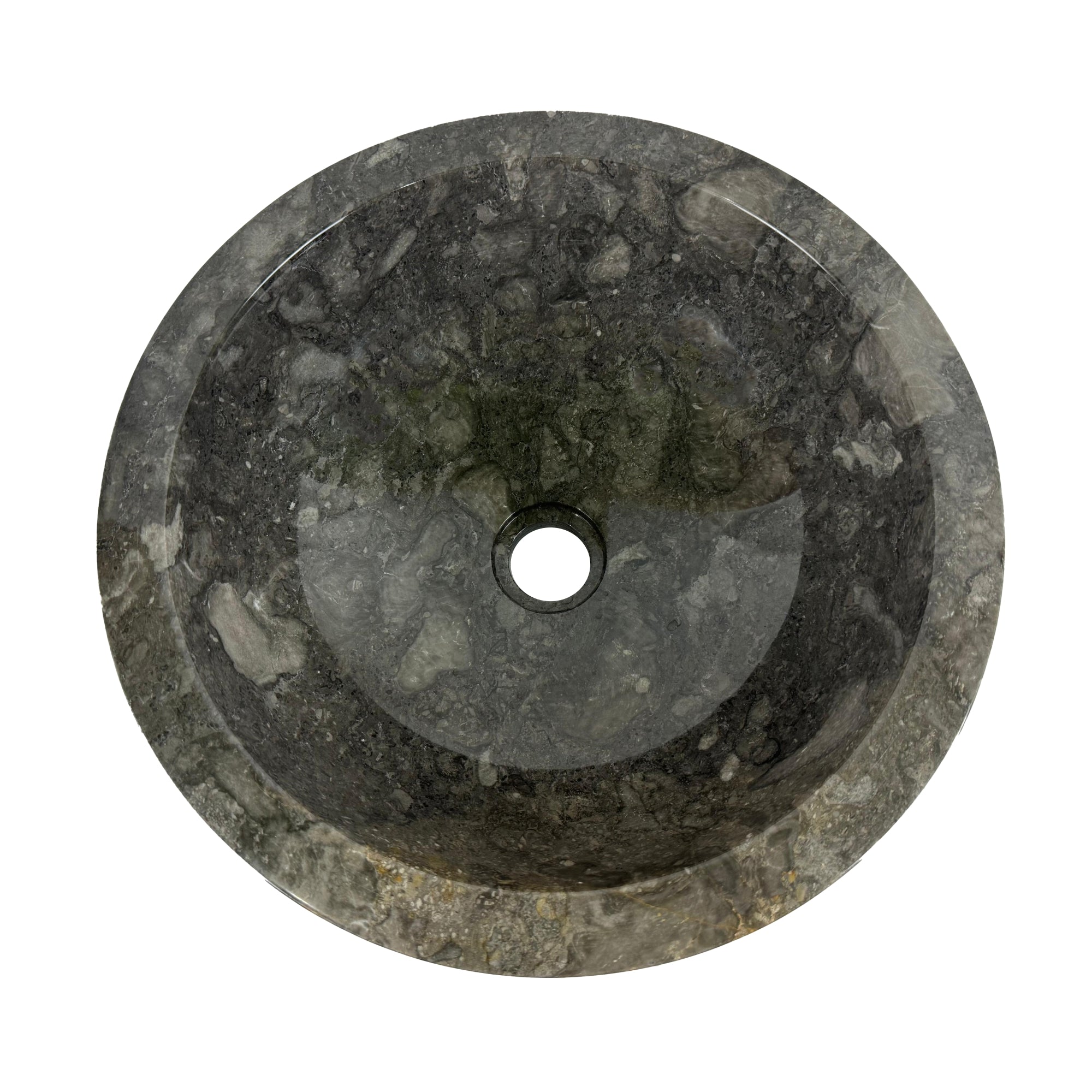 Lendo Online Wastafel rond 40x40x15cm marmer grijs