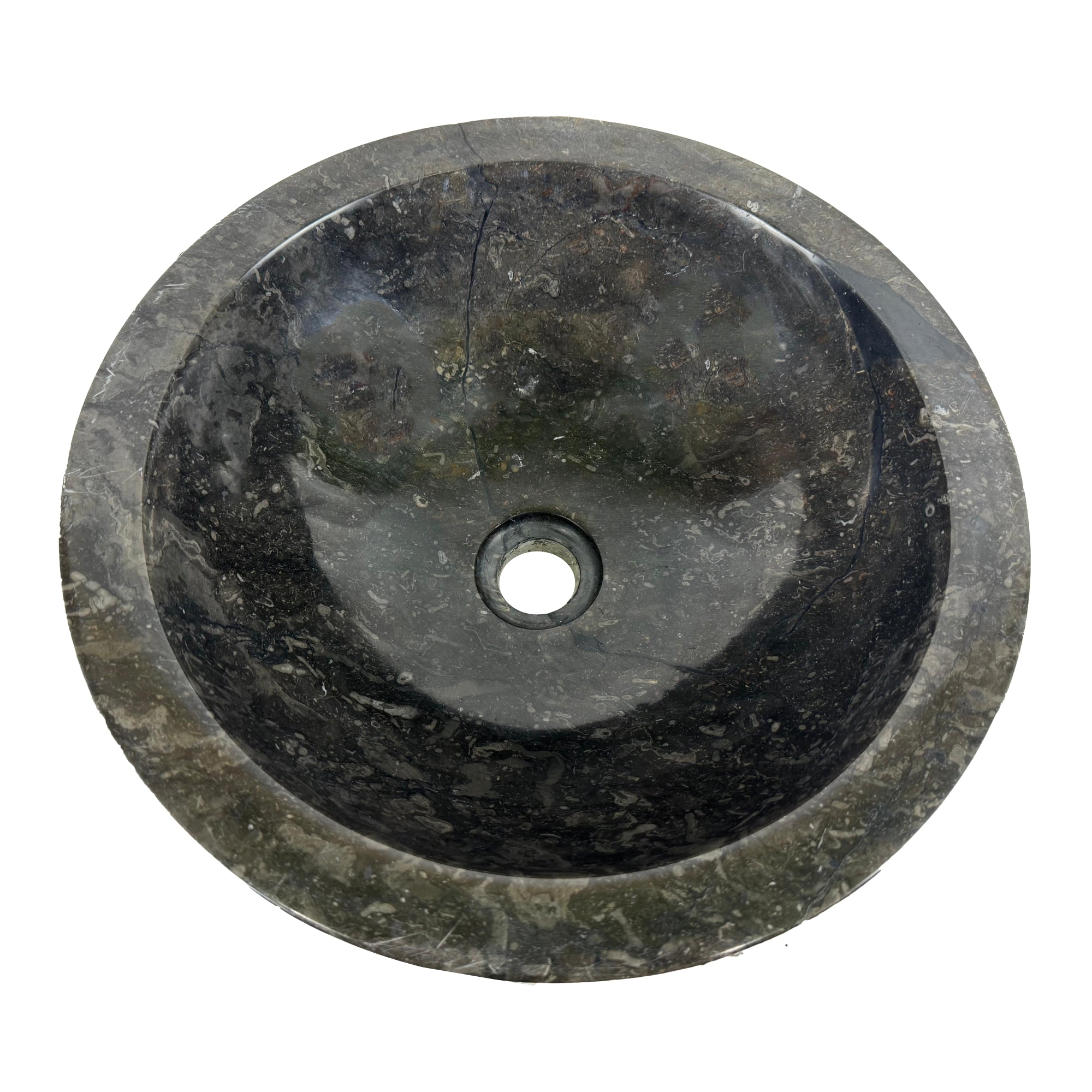 Lendo Online Wastafel rond 40x40x15cm marmer zwart