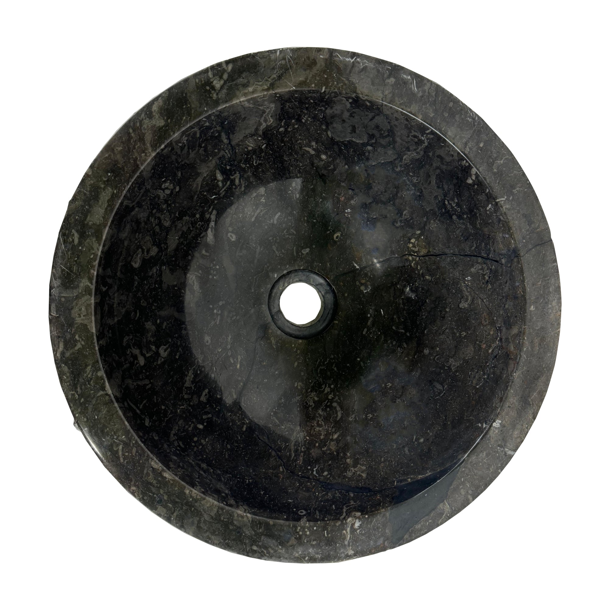 Lendo Online Wastafel rond 40x40x15cm marmer zwart