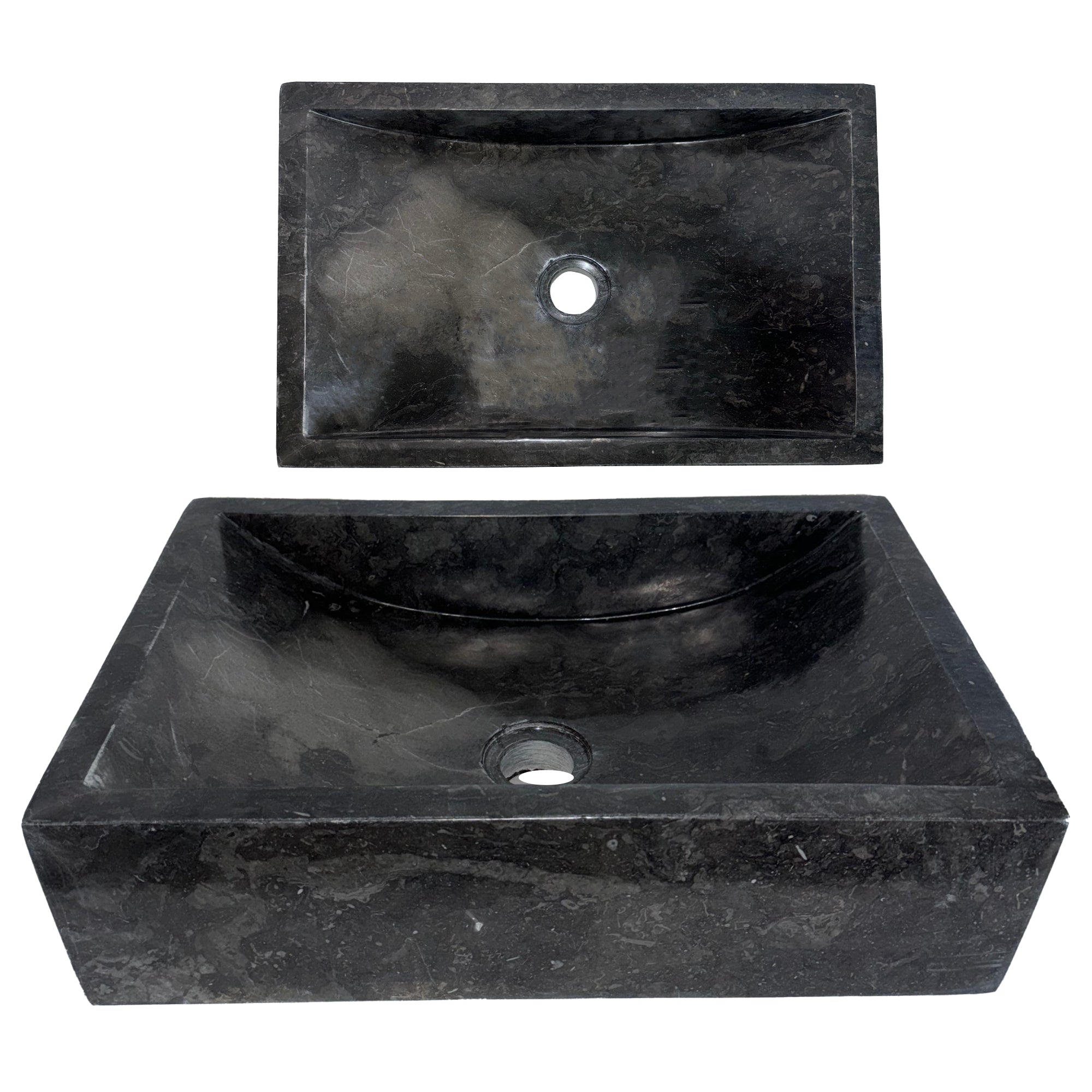 Lendo Online Wastafel rechthoekig 45x30x12cm marmer zwart