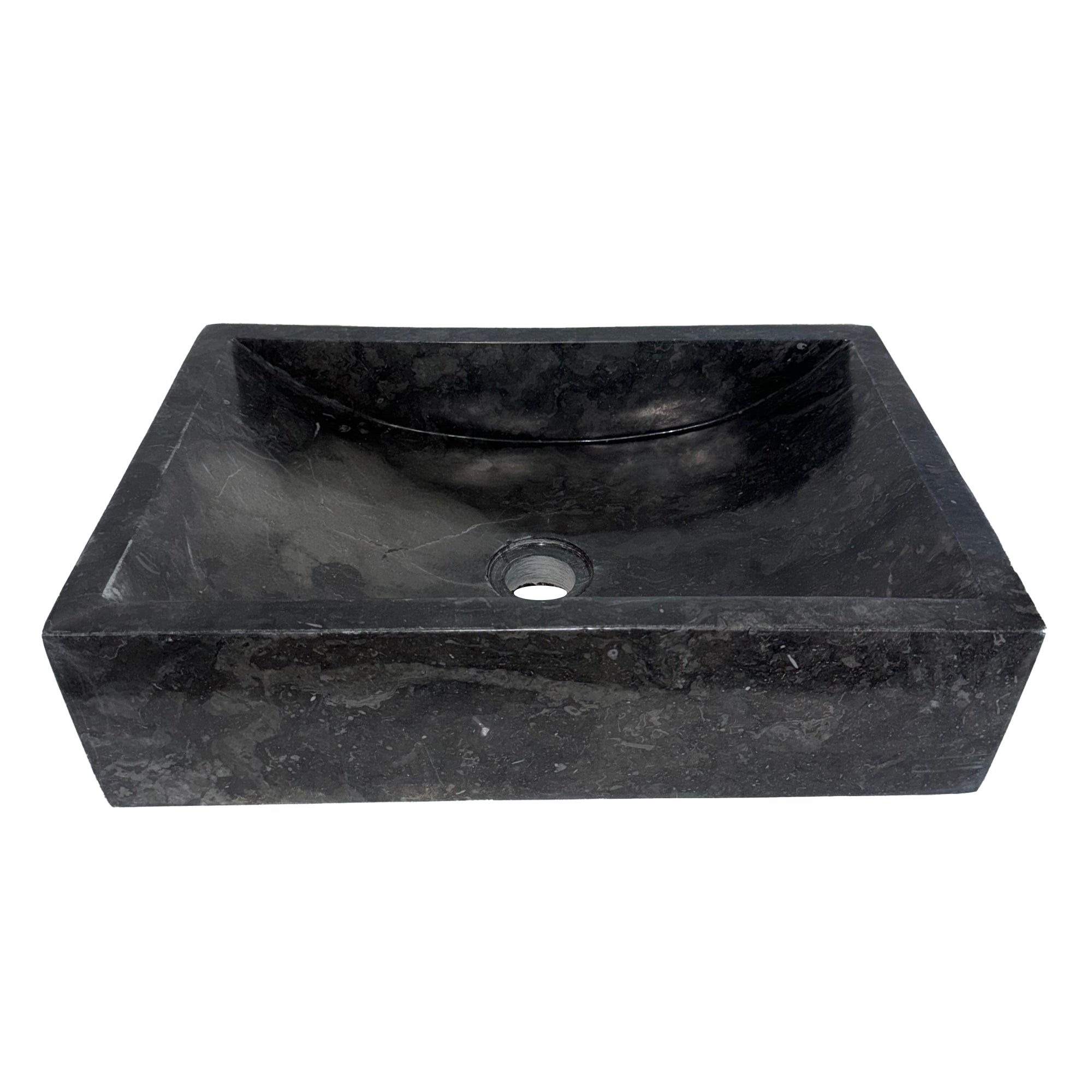 Lendo Online Wastafel rechthoekig 45x30x12cm marmer zwart