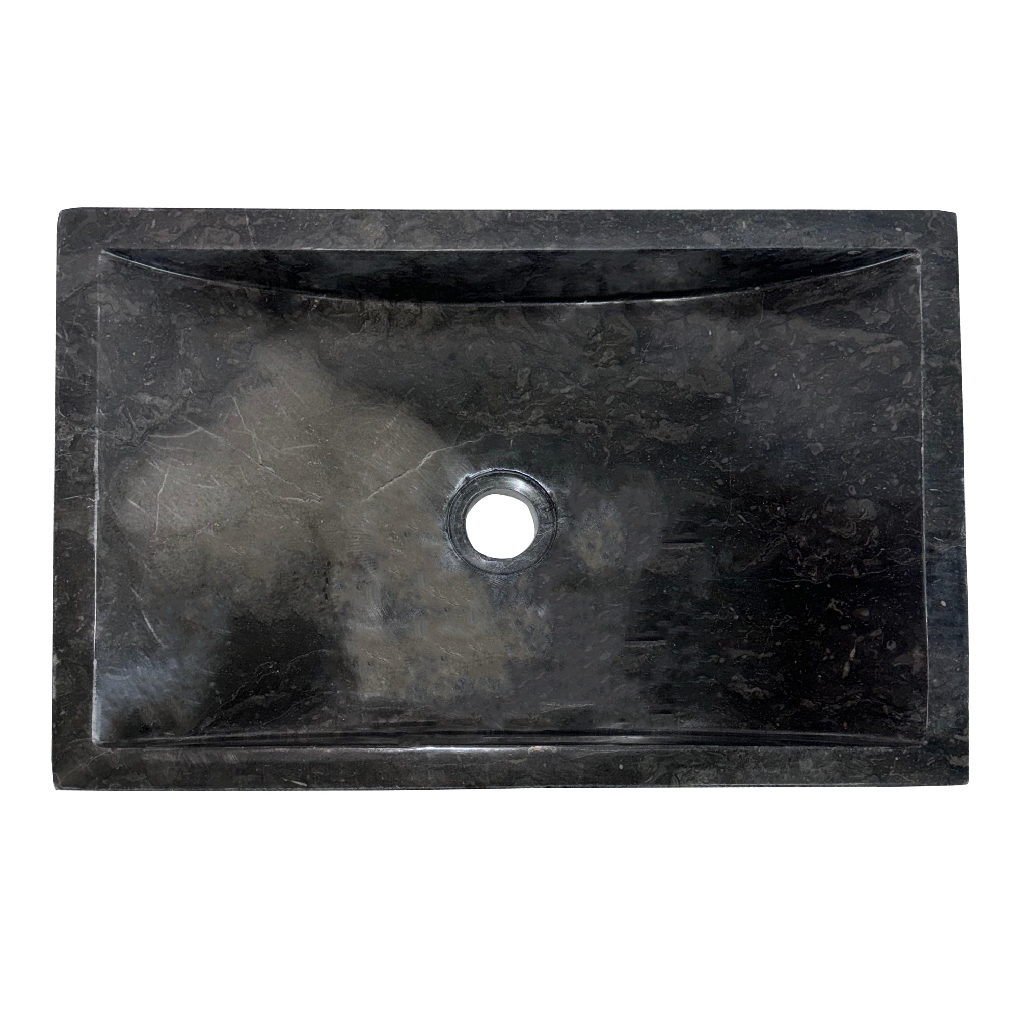 Lendo Online Wastafel rechthoekig 45x30x12cm marmer zwart