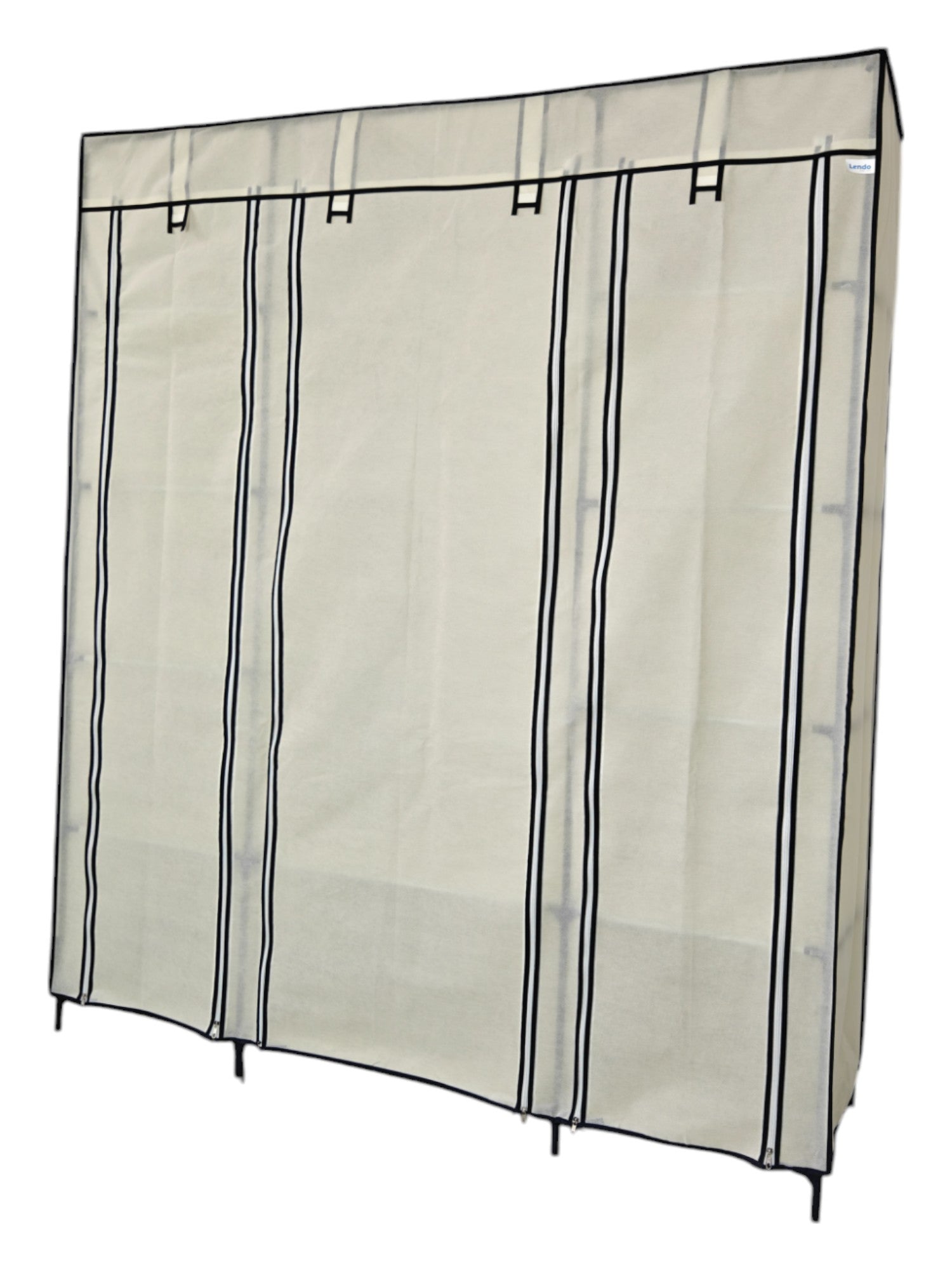Lendo Online Kledingkast opvouwbaar 145x44x170cm gepoedercoat staal crème