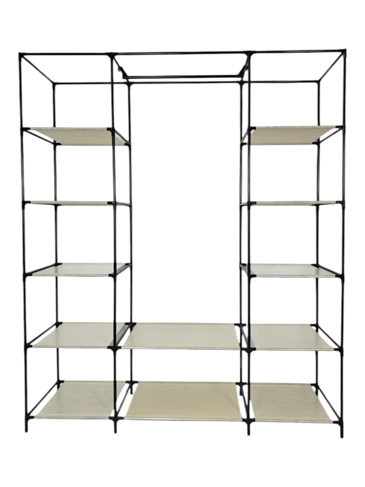 Lendo Online Kledingkast opvouwbaar 145x44x170cm gepoedercoat staal crème