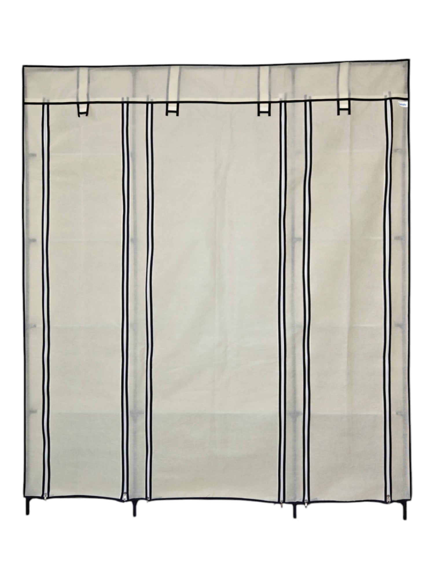 Lendo Online Kledingkast opvouwbaar 145x44x170cm gepoedercoat staal crème