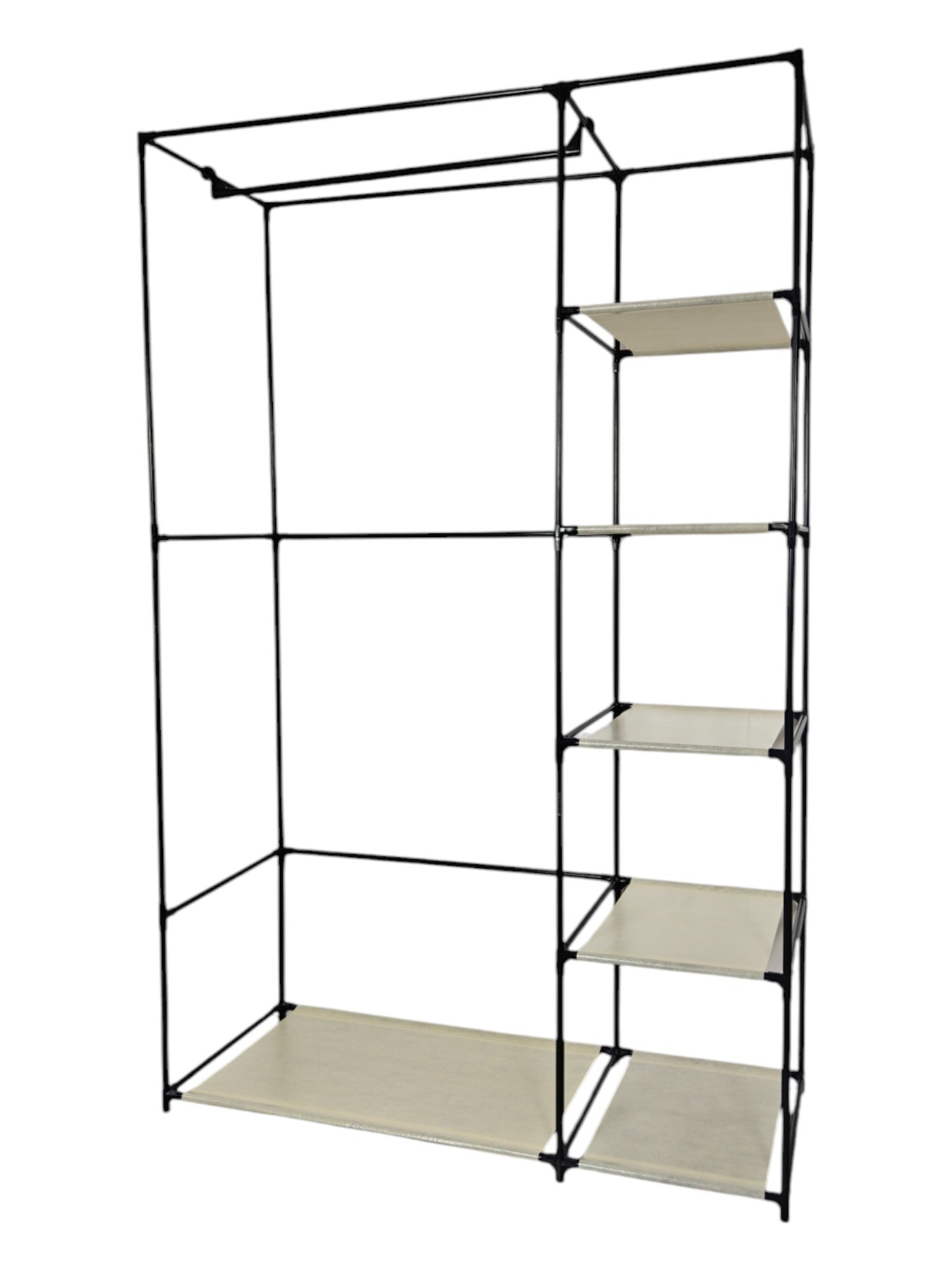 Lendo Online Kledingkast opvouwbaar 108x44x166cm gepoedercoat staal crème