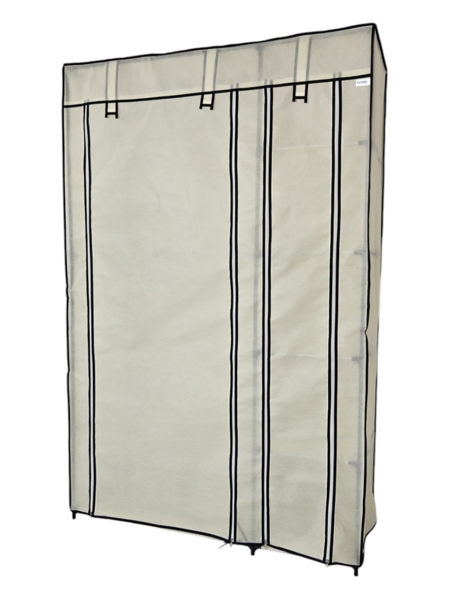 Lendo Online Kledingkast opvouwbaar 108x44x166cm gepoedercoat staal crème