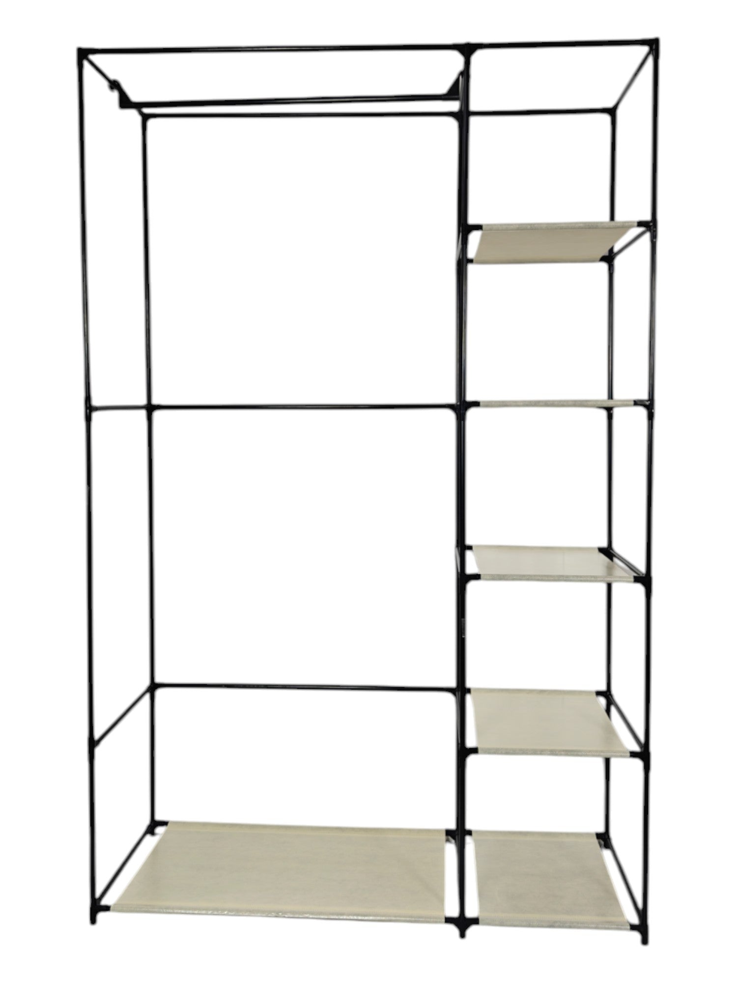 Lendo Online Kledingkast opvouwbaar 108x44x166cm gepoedercoat staal crème