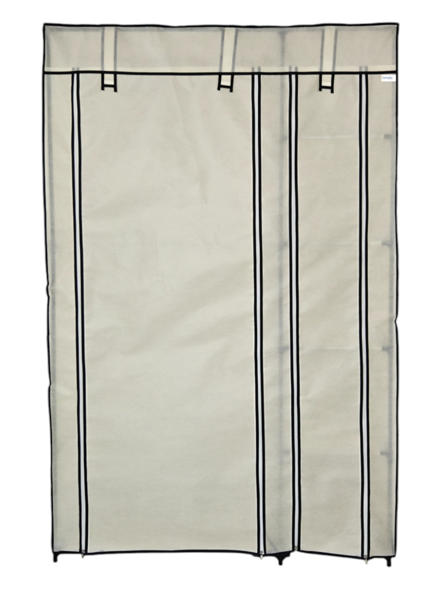 Lendo Online Kledingkast opvouwbaar 108x44x166cm gepoedercoat staal crème
