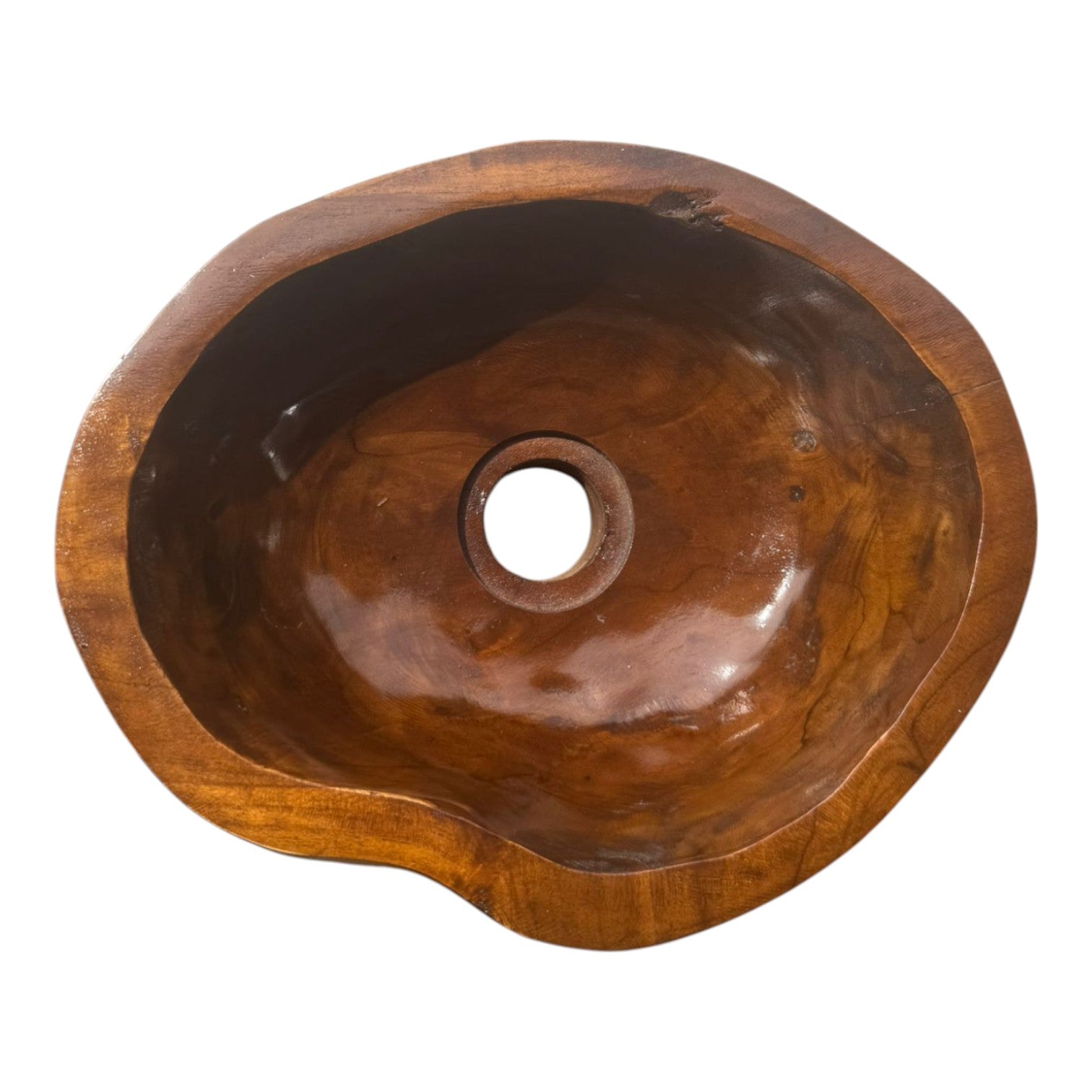 Lendo Online Wastafel ovaal 30x25x12cm teakhout bruin