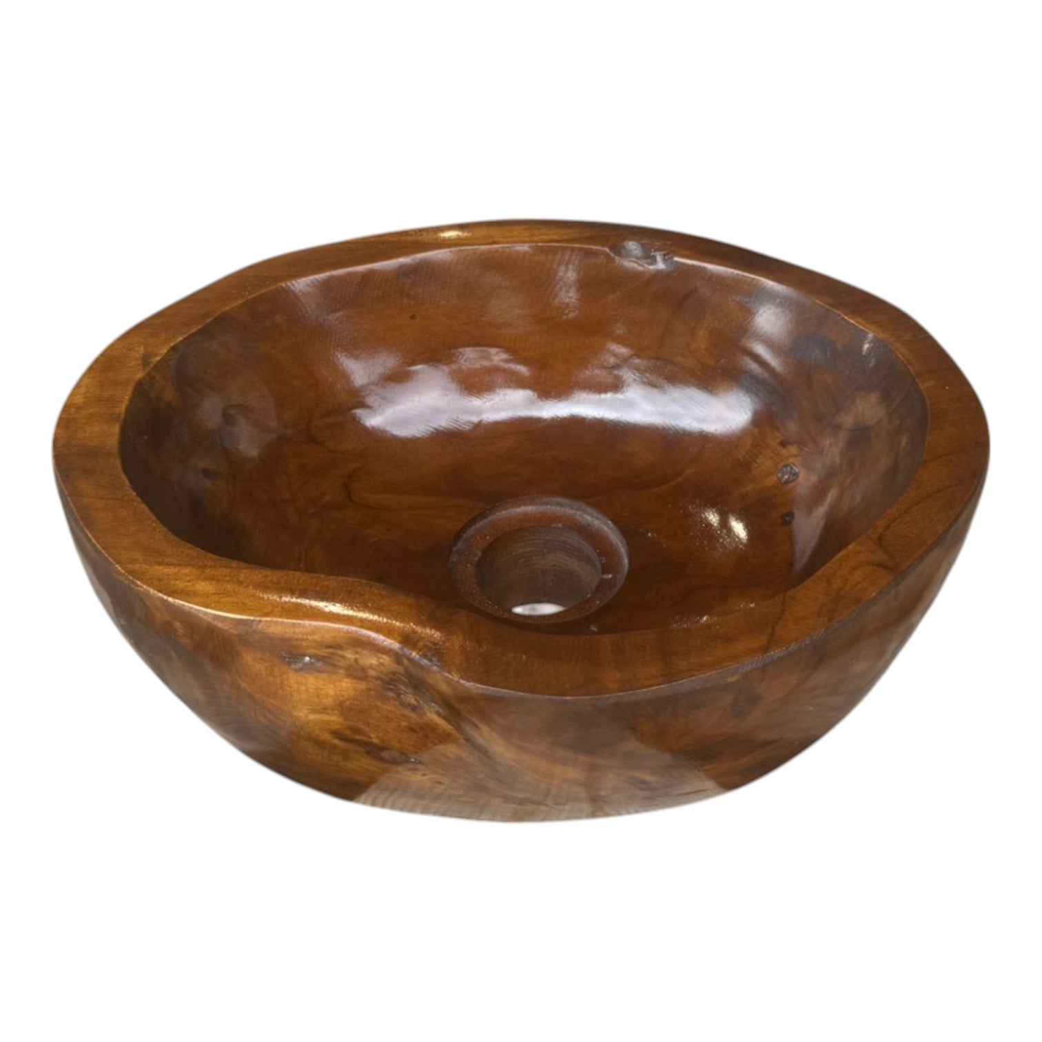 Lendo Online Wastafel ovaal 30x25x12cm teakhout bruin