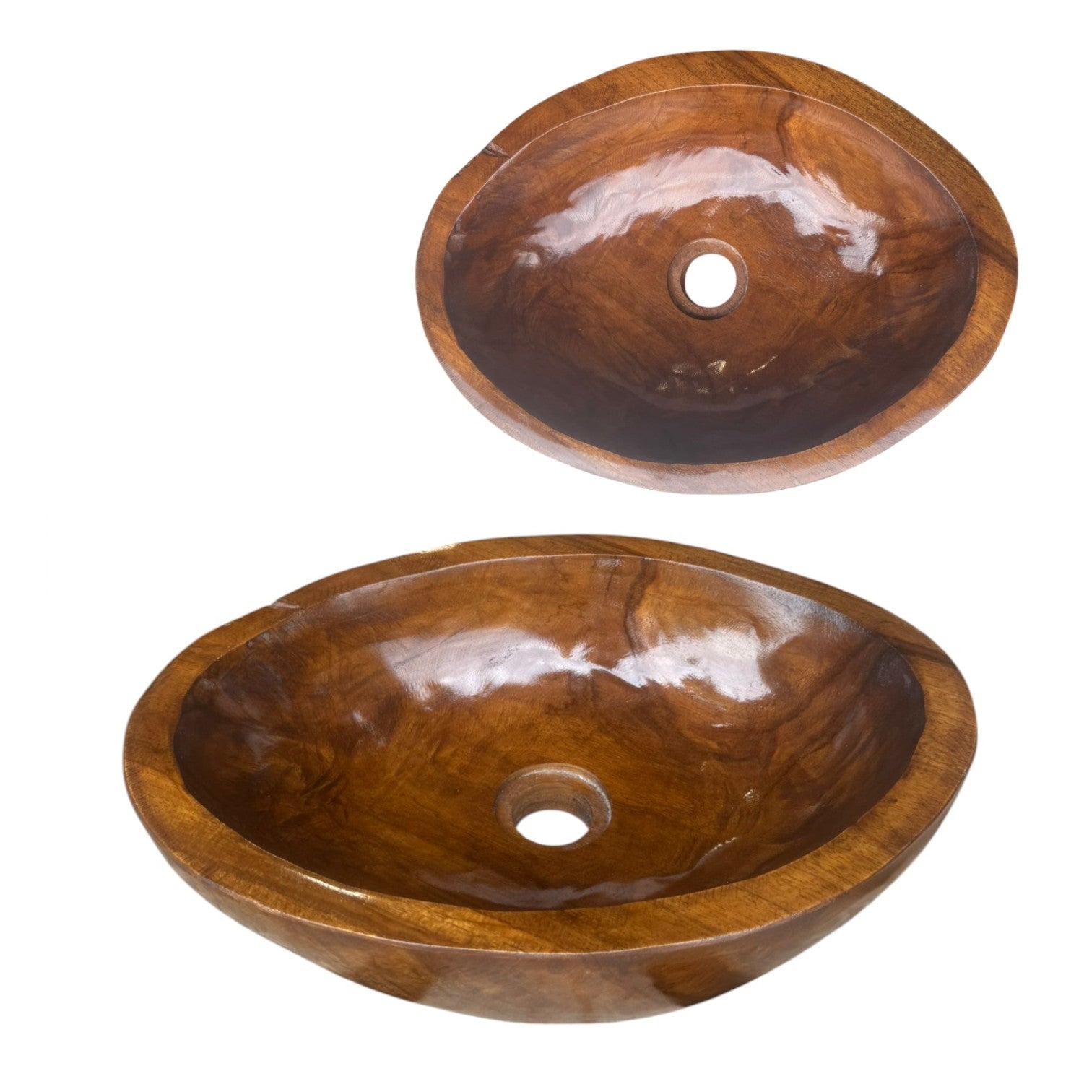 Lendo Online Wastafel ovaal 40x30x12cm teakhout bruin
