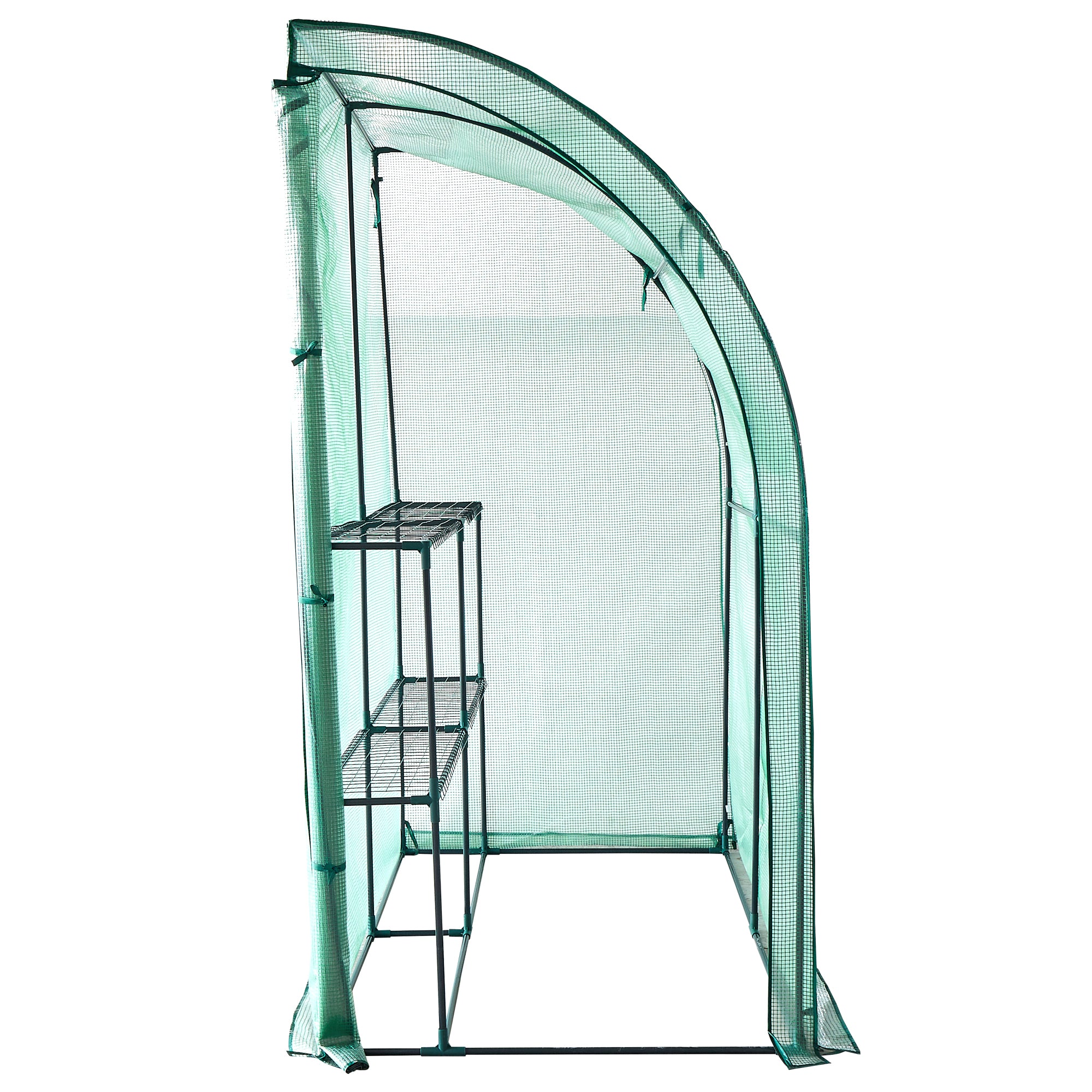 Lendo Online Muurkas 3 etages en PE folie 200x100x214cm staal groen