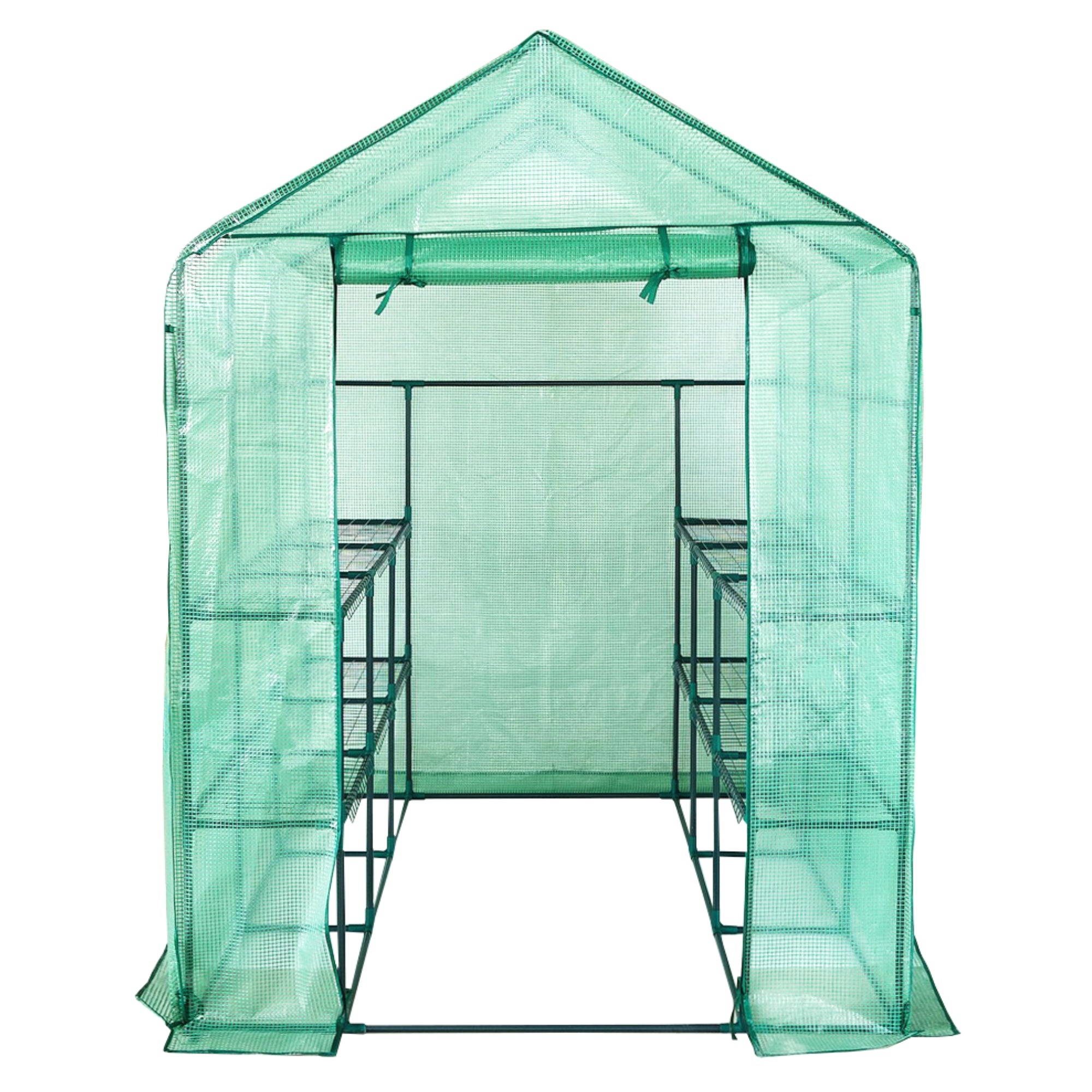 Lendo Online Tuinkas 3 etages PE folie 143x213x195cm gepoedercoat staal groen