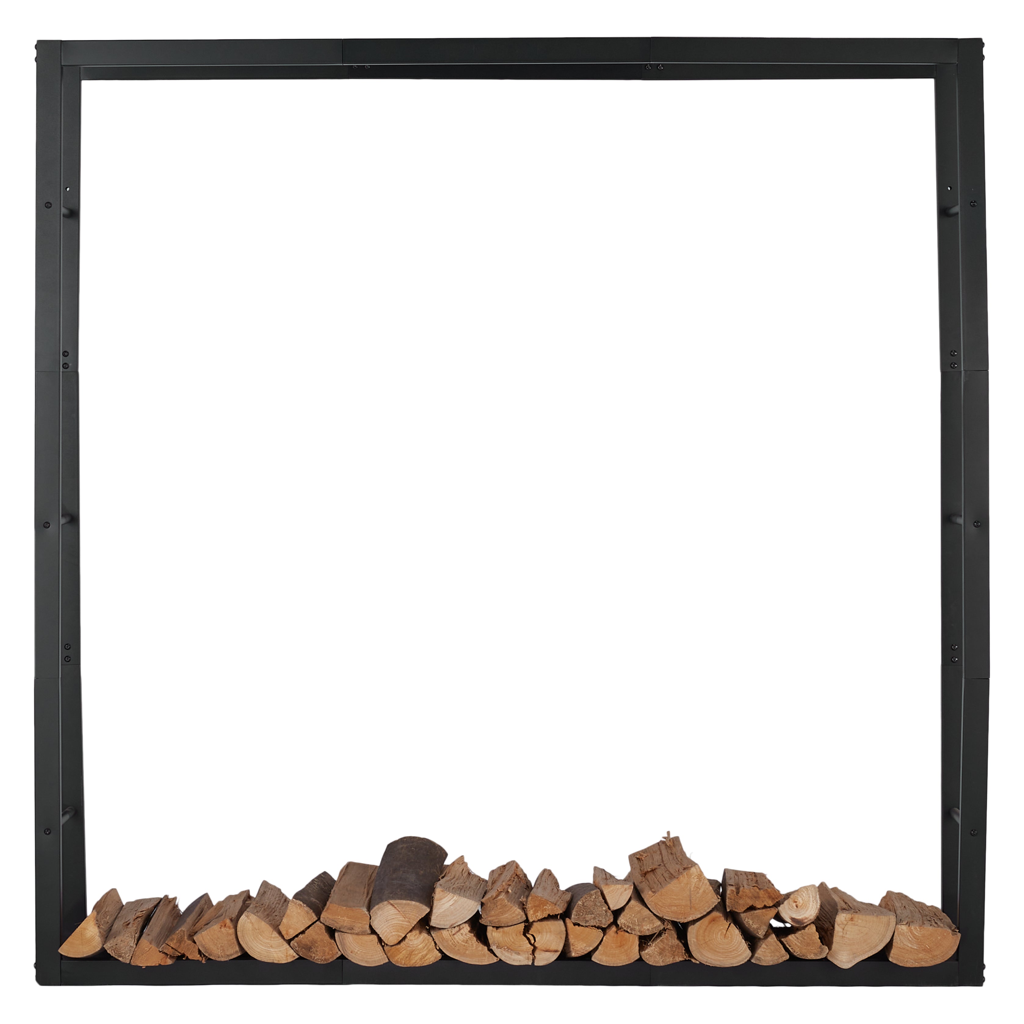Lendo Online Brandhoutrek 148x25x148cm draagtas gepoedercoat staal zwart