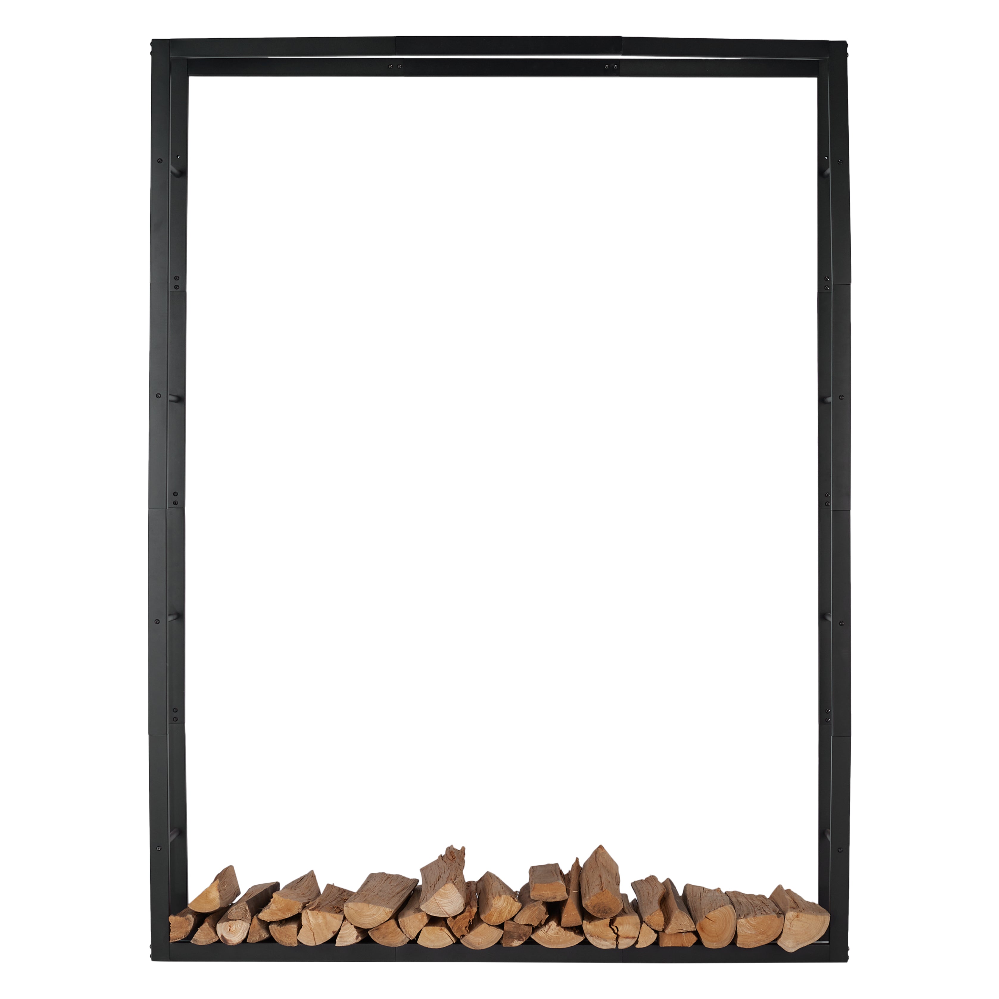 Lendo Online Brandhoutrek 148x25x196cm draagtas gepoedercoat staal zwart