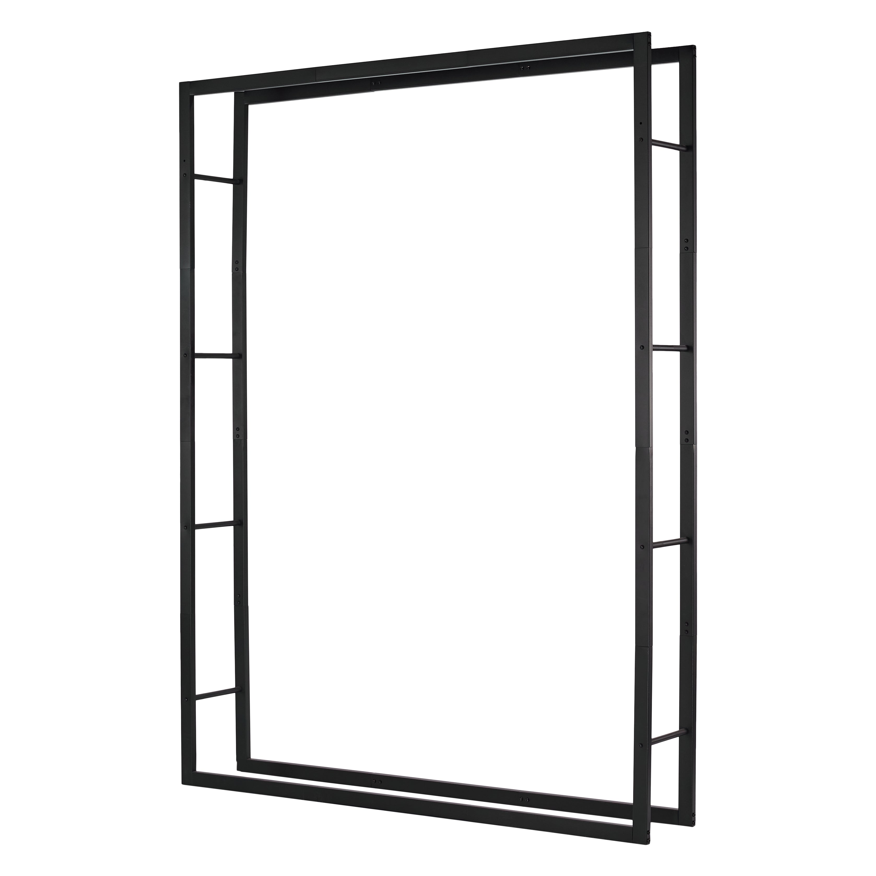 Lendo Online Brandhoutrek 148x25x196cm draagtas gepoedercoat staal zwart