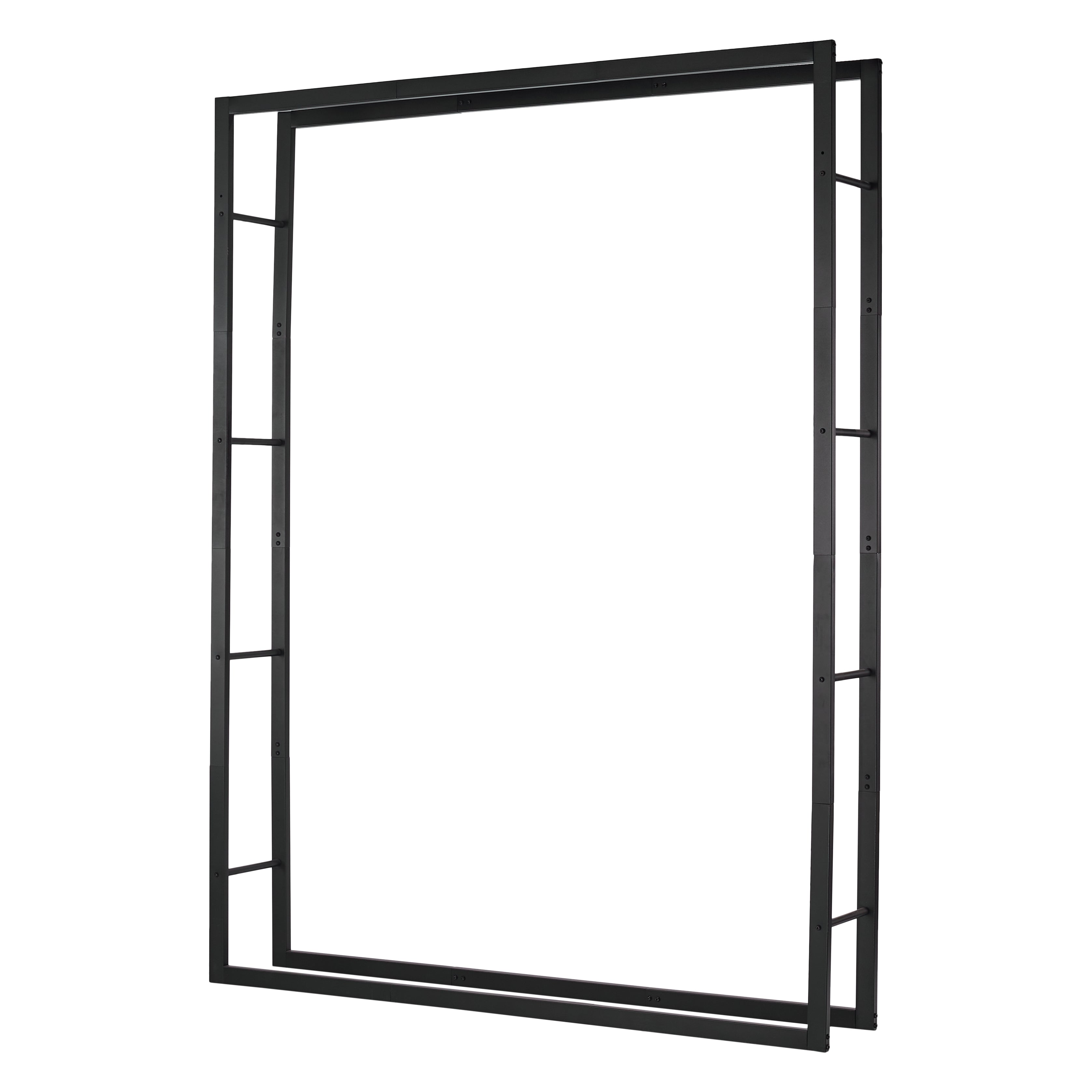 Lendo Online Brandhoutrek 148x25x196cm draagtas gepoedercoat staal zwart
