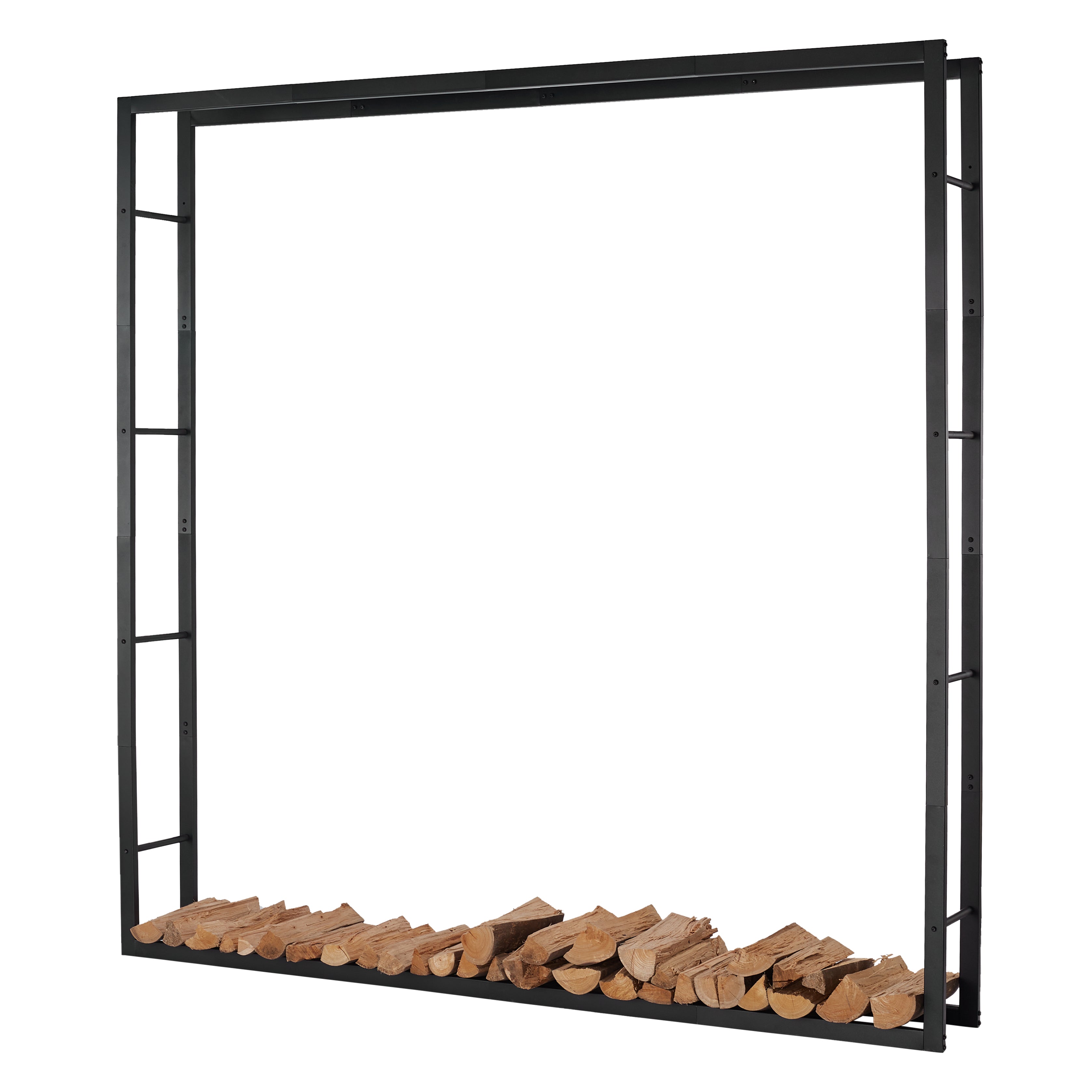 Lendo Online Brandhoutrek 196x25x196cm draagtas gepoedercoat staal zwart