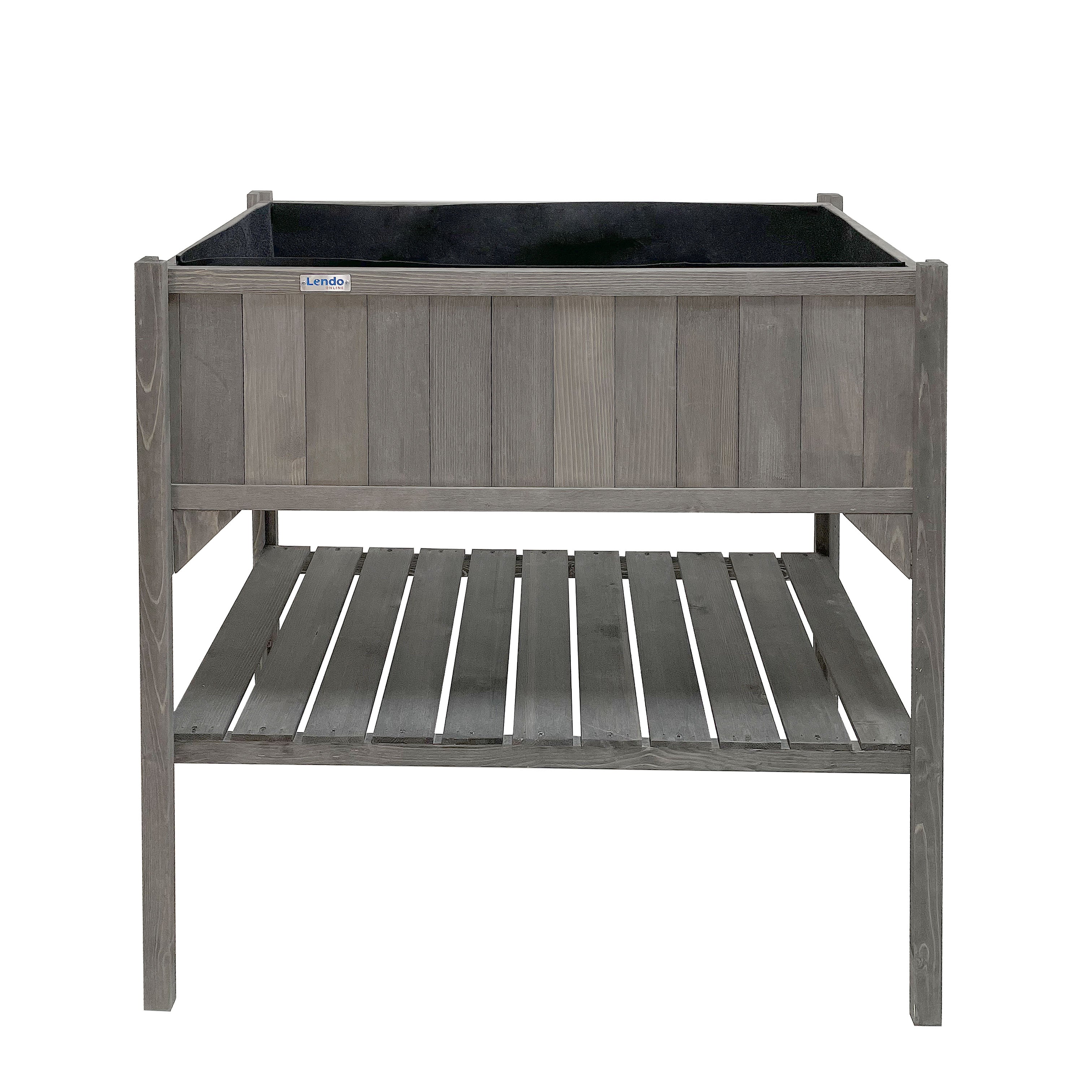 Lendo Online Plantenbak met kweekbak 97,5x49x120 cm vurenhout grijs