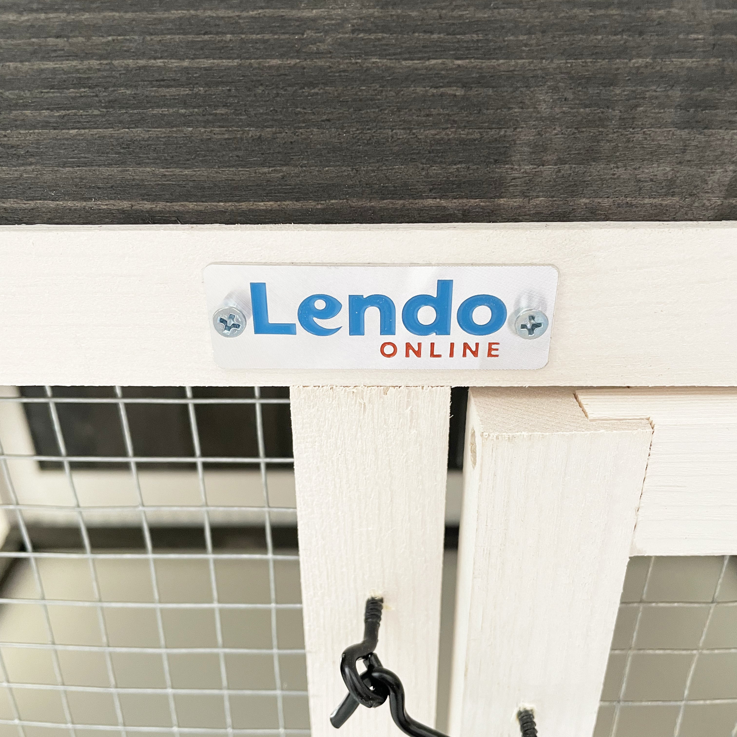 Lendo Online Konijnenhok 204x46x84 cm geïmpregneerd vurenhout grijs
