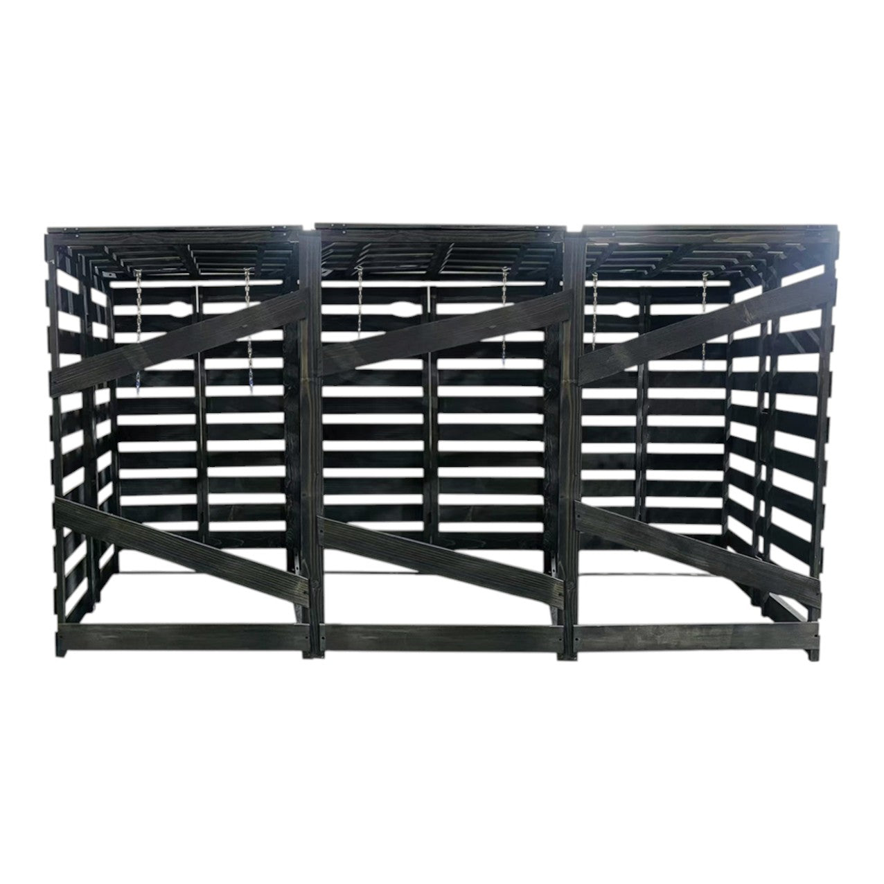Lendo Online Container ombouw drievoudig 215x80x118cm vurenhout grijs