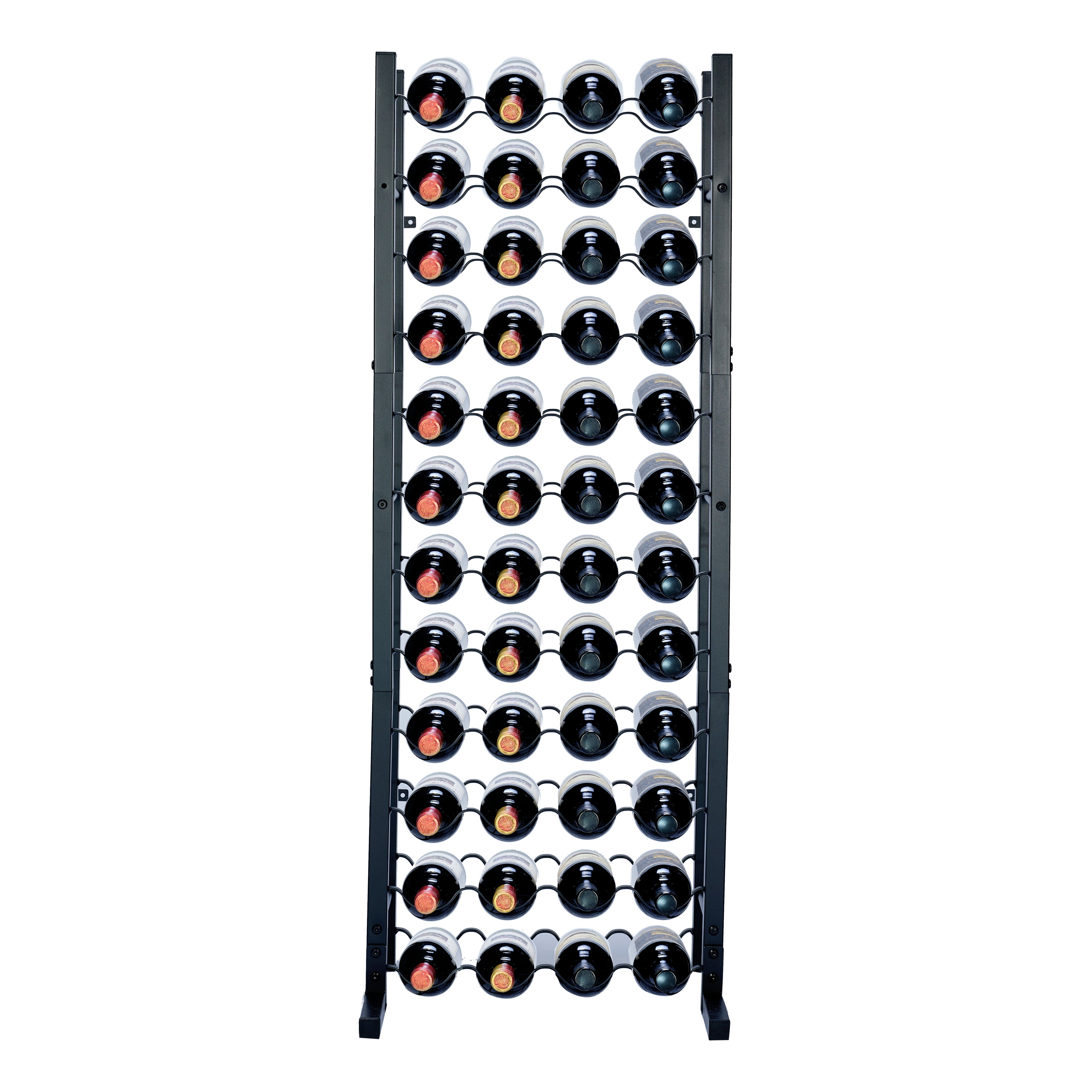 Lendo Online Wijnrek met kurkentrekker 48 flessen 45x20x120cm zwart