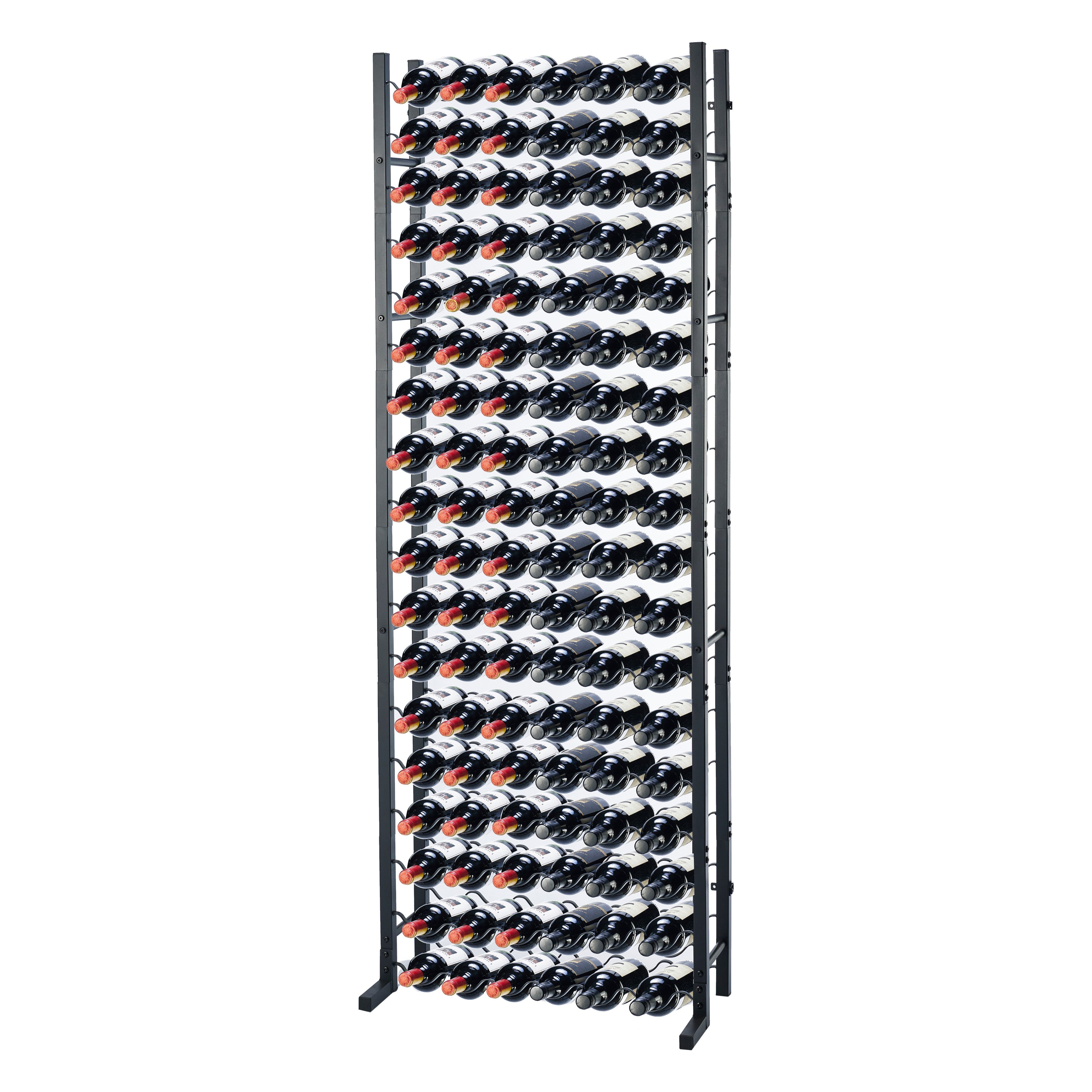 Lendo Online Weinregal mit Korkenzieher 108 Flaschen 65x20x180cm schwarz