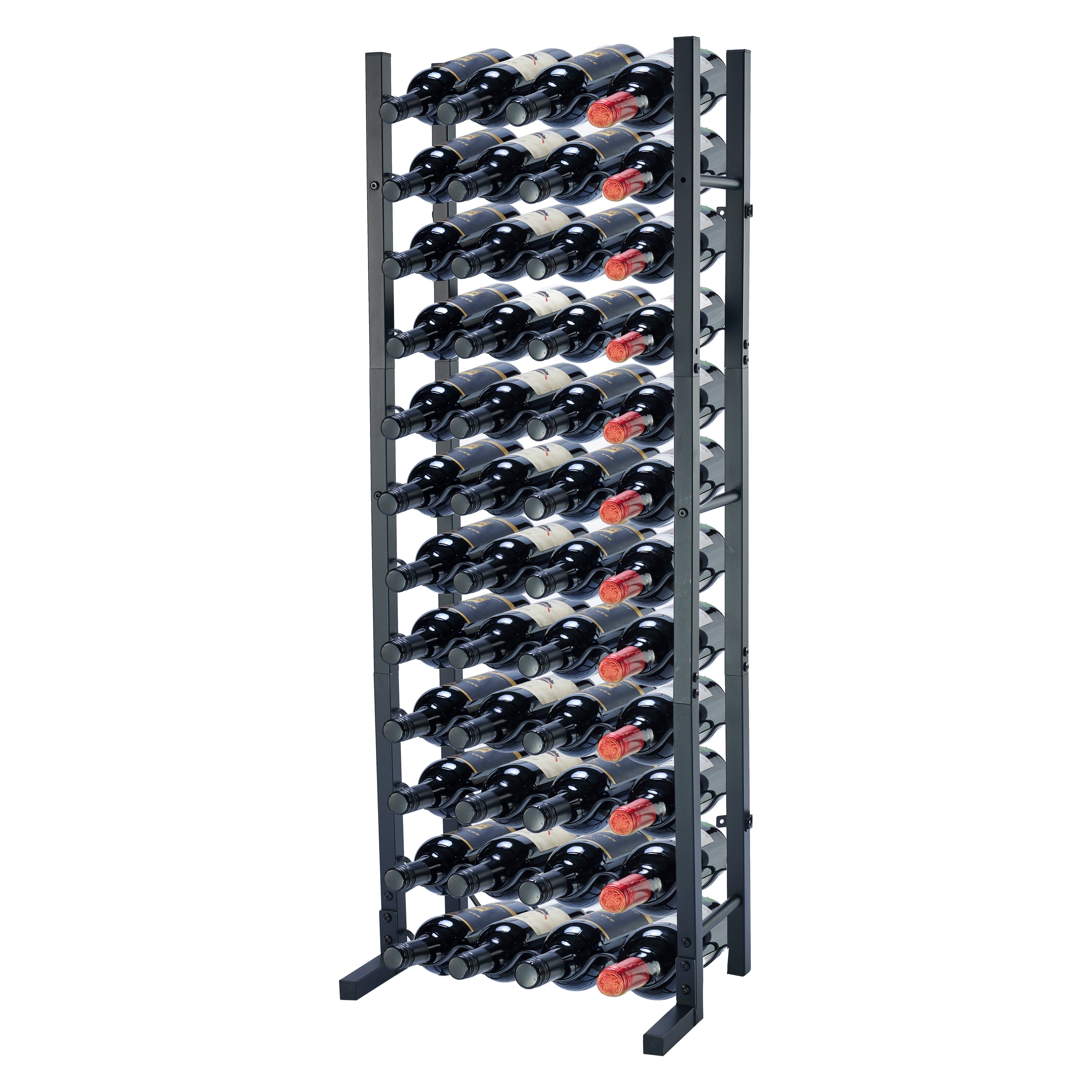 Lendo Online Wijnrek met kurkentrekker 48 flessen 45x20x120cm zwart