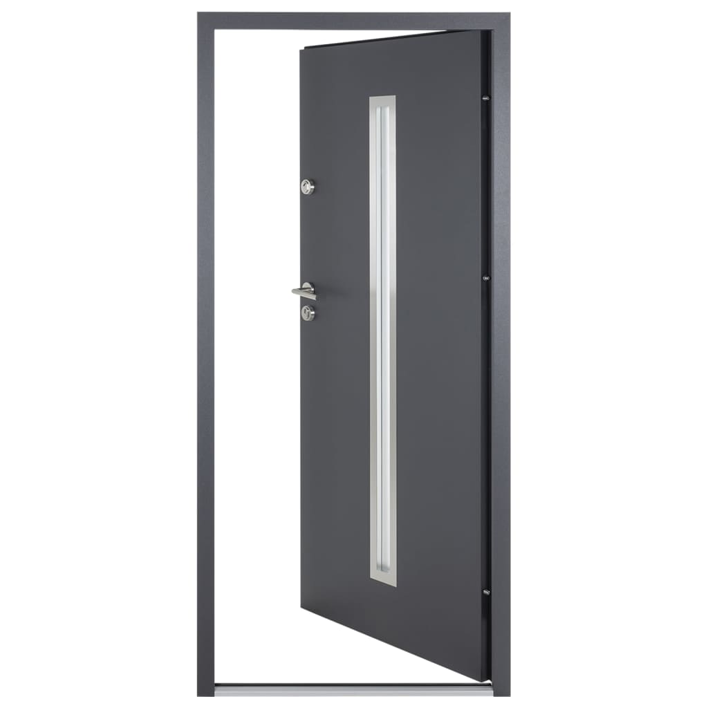 Voordeur 110x207,5 cm aluminium antracietkleurig