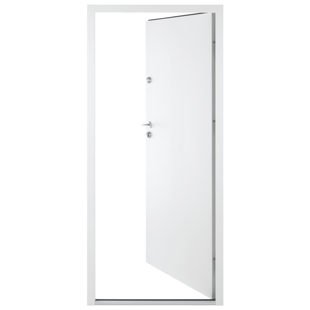 Voordeur 90x200 cm aluminium wit