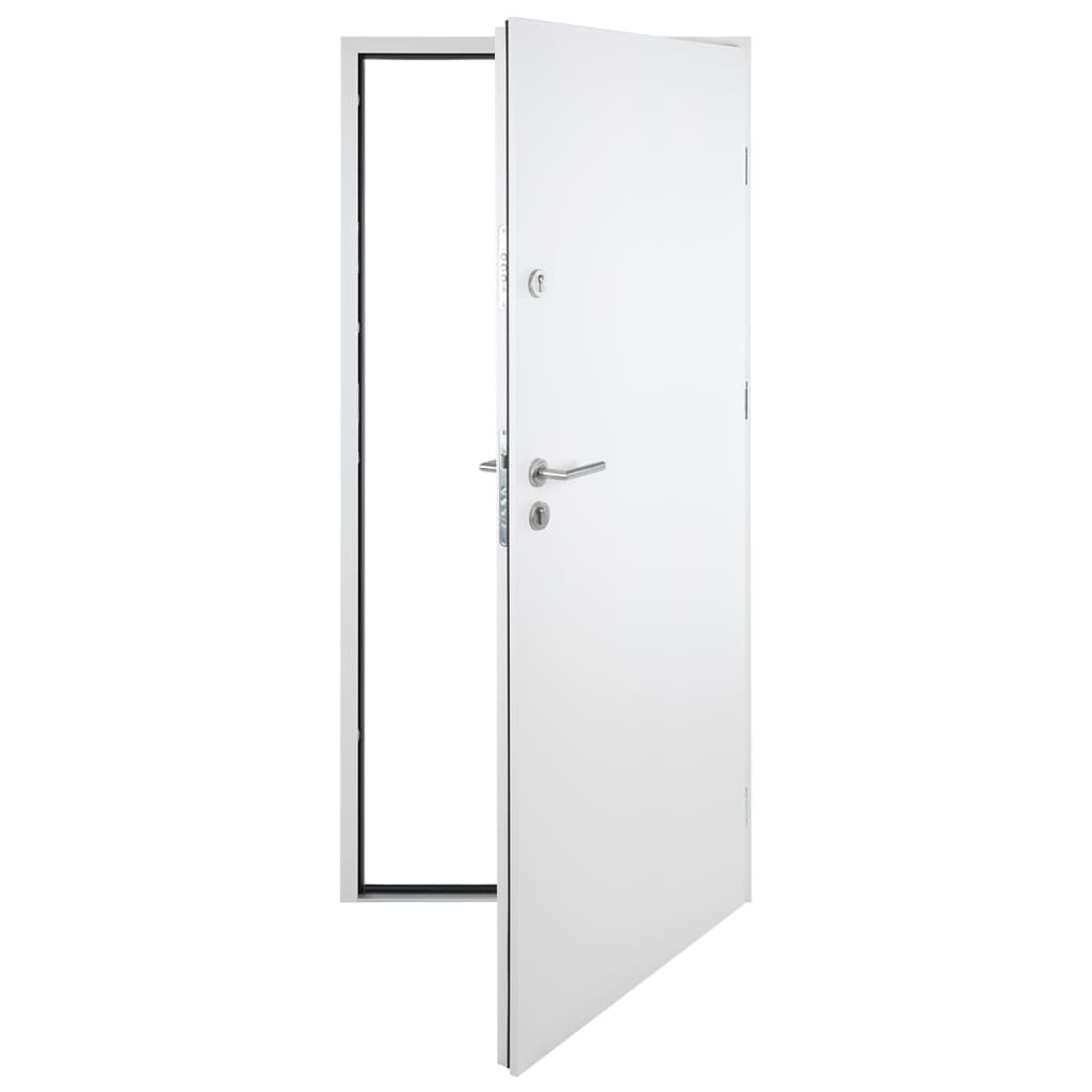 Voordeur 100x200 cm aluminium wit
