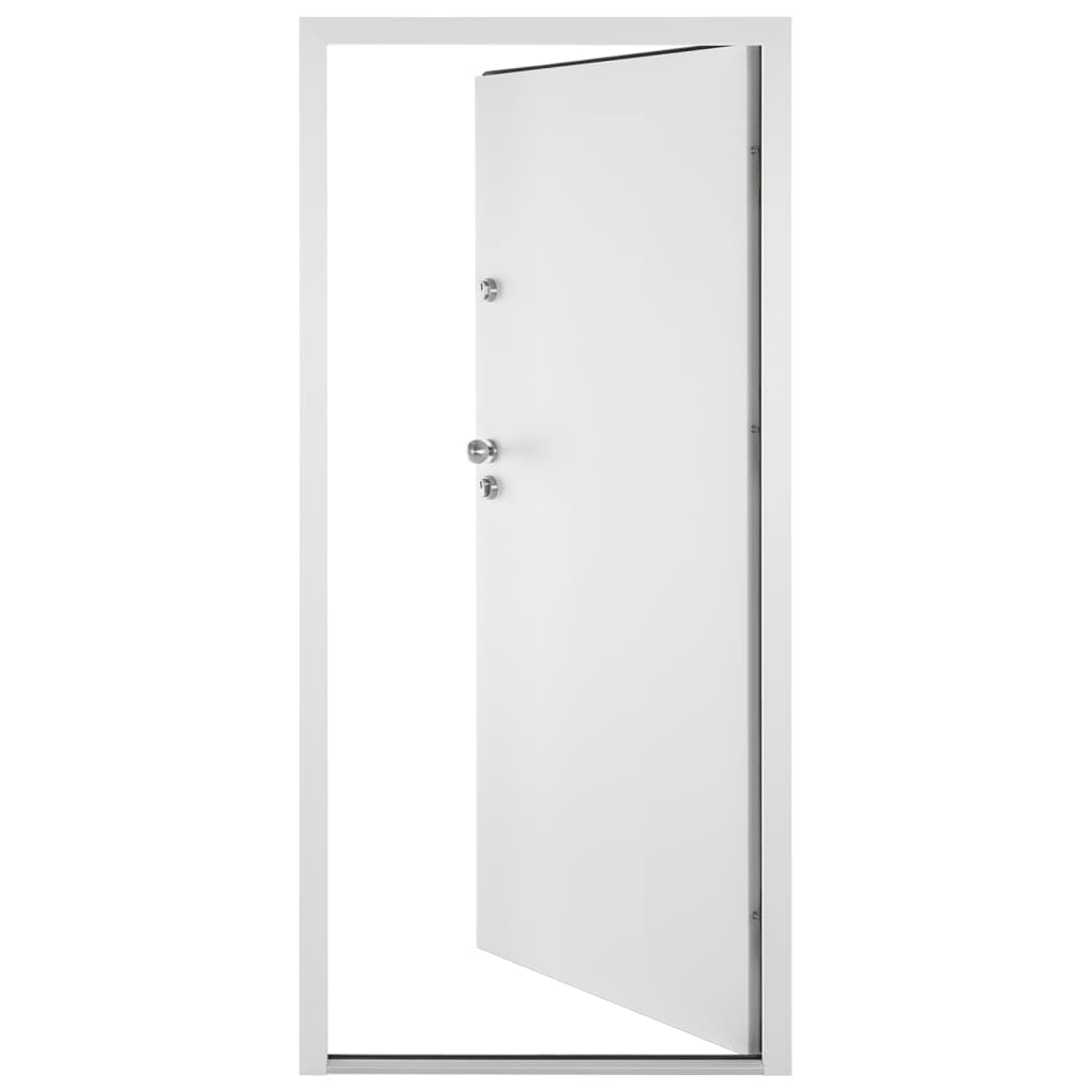 Voordeur 100x200 cm aluminium wit