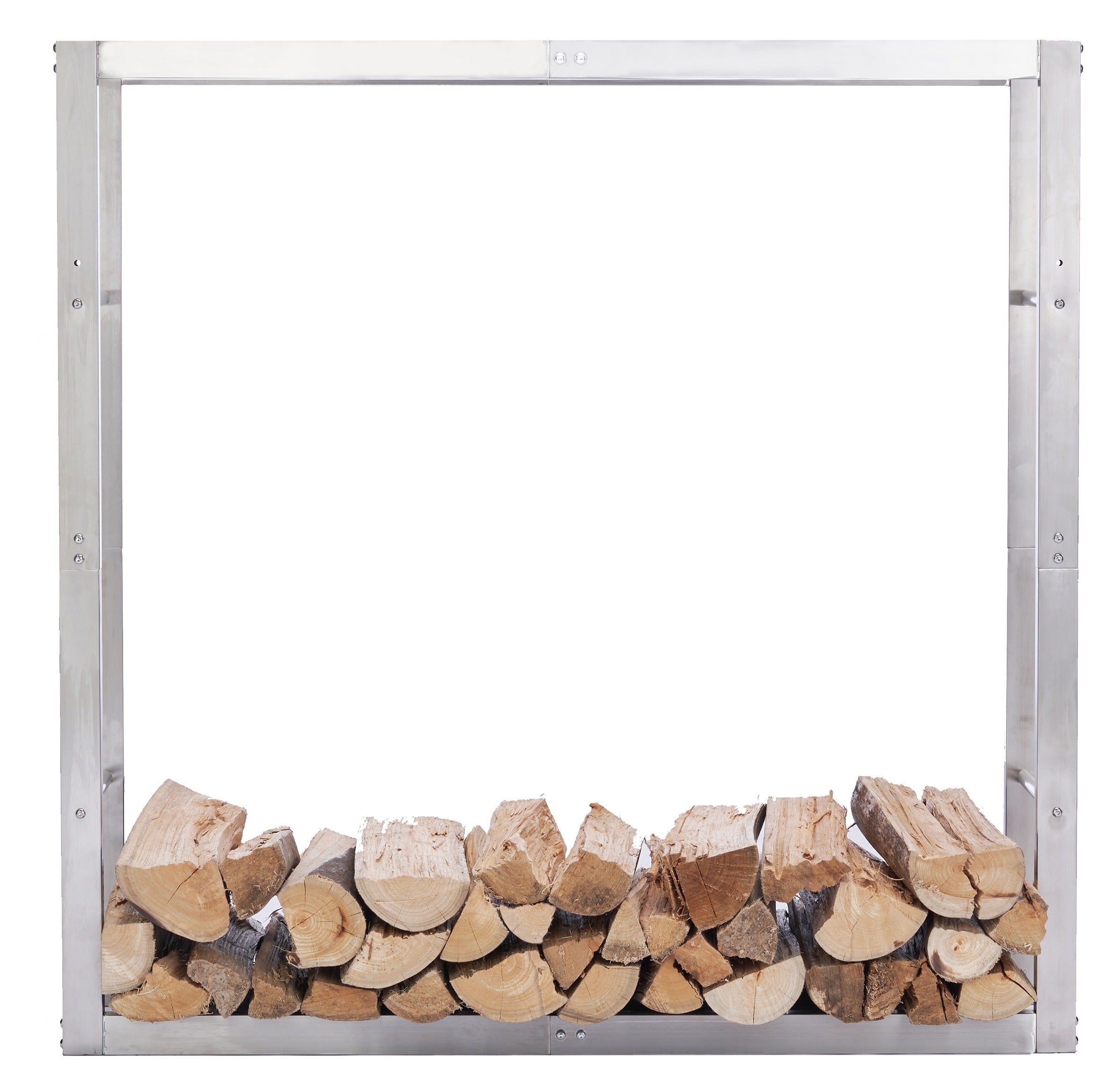 Lendo Online Support à bois de chauffage 100x25x100cm sac de transport argent acier inoxydable