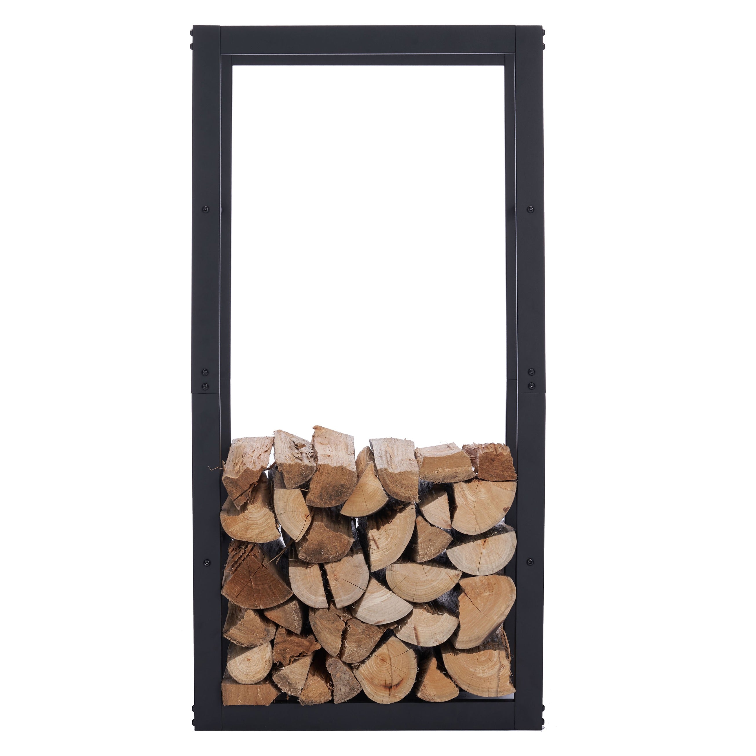 Lendo Online Support à bois de chauffage 50x25x100cm sac de transport acier noir