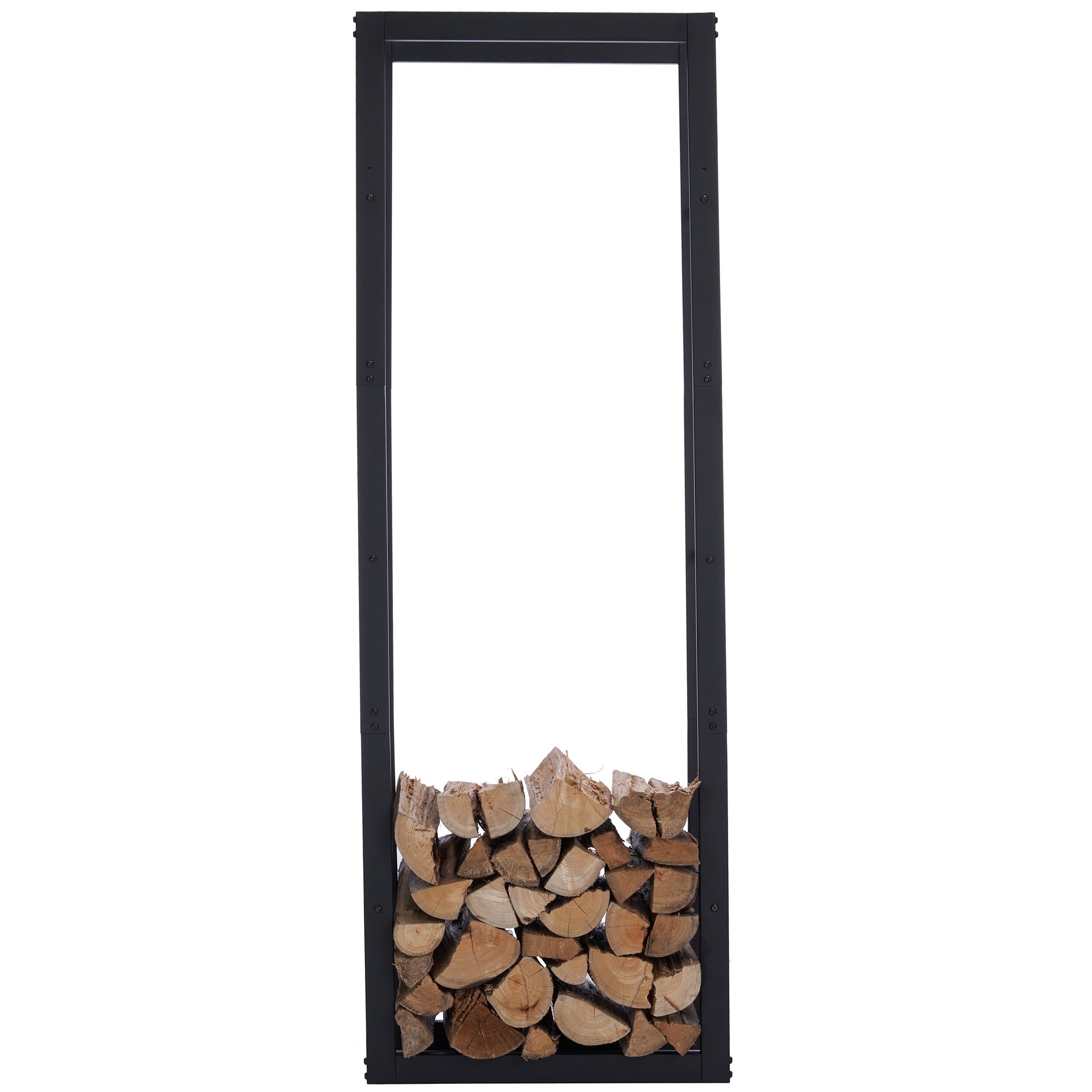 Lendo Online Support à bois de chauffage 50x25x148cm sac de transport acier noir