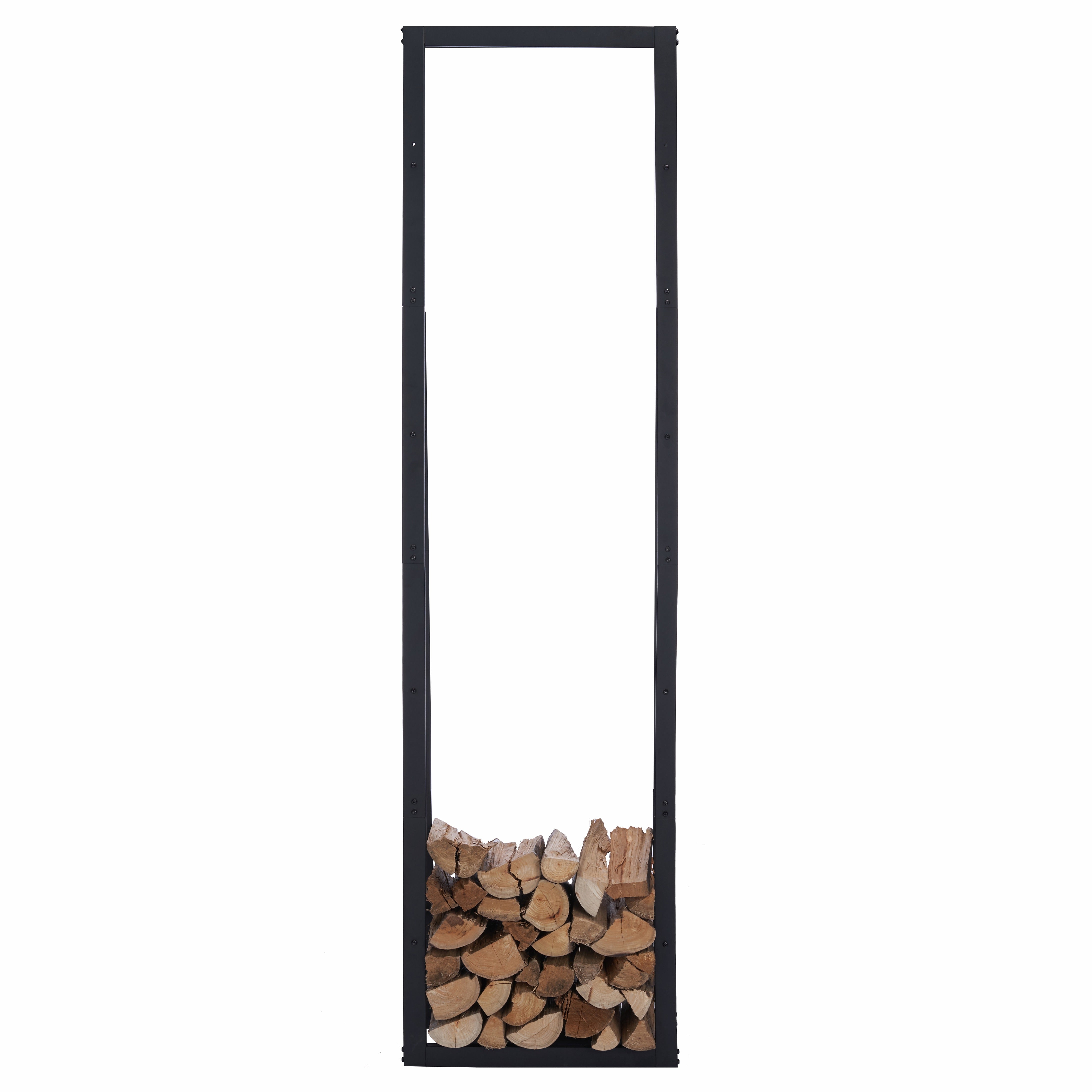 Lendo Online Support à bois de chauffage 50x25x196cm sac de transport acier noir