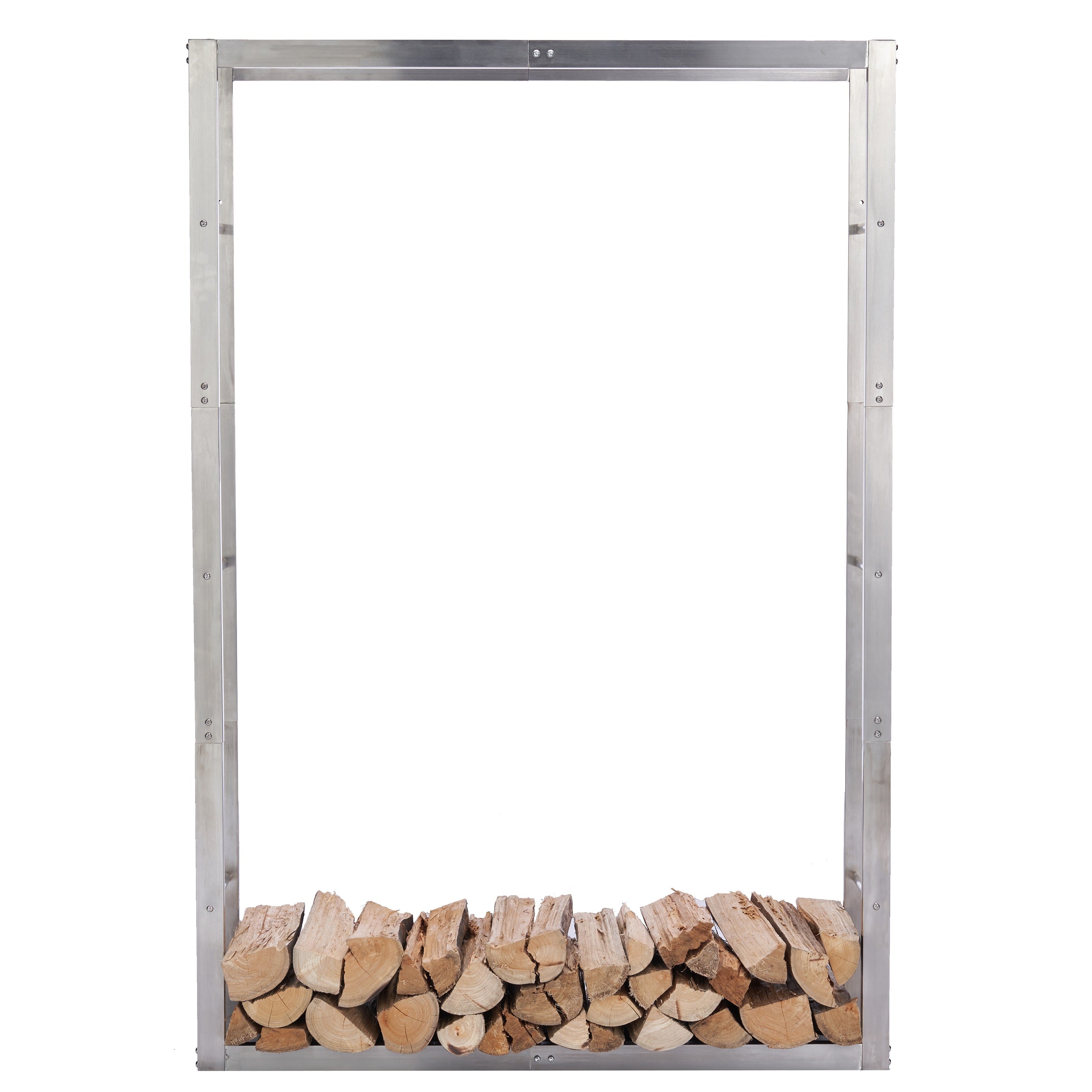 Lendo Online Brandhoutrek 100x25x148cm draagtas zilver RVS