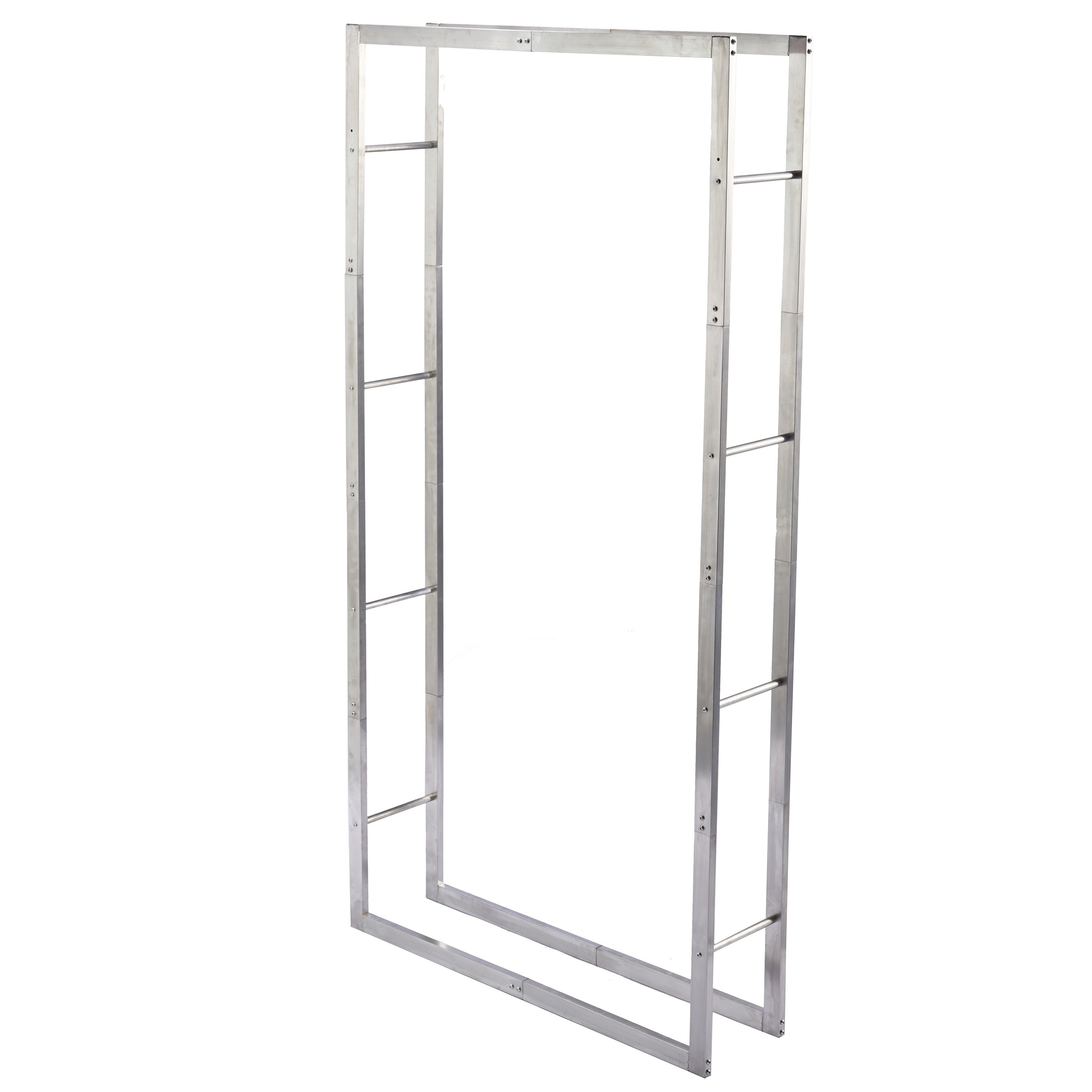 Lendo Online Support à bois de chauffage 100x25x196cm sac de transport argent acier inoxydable