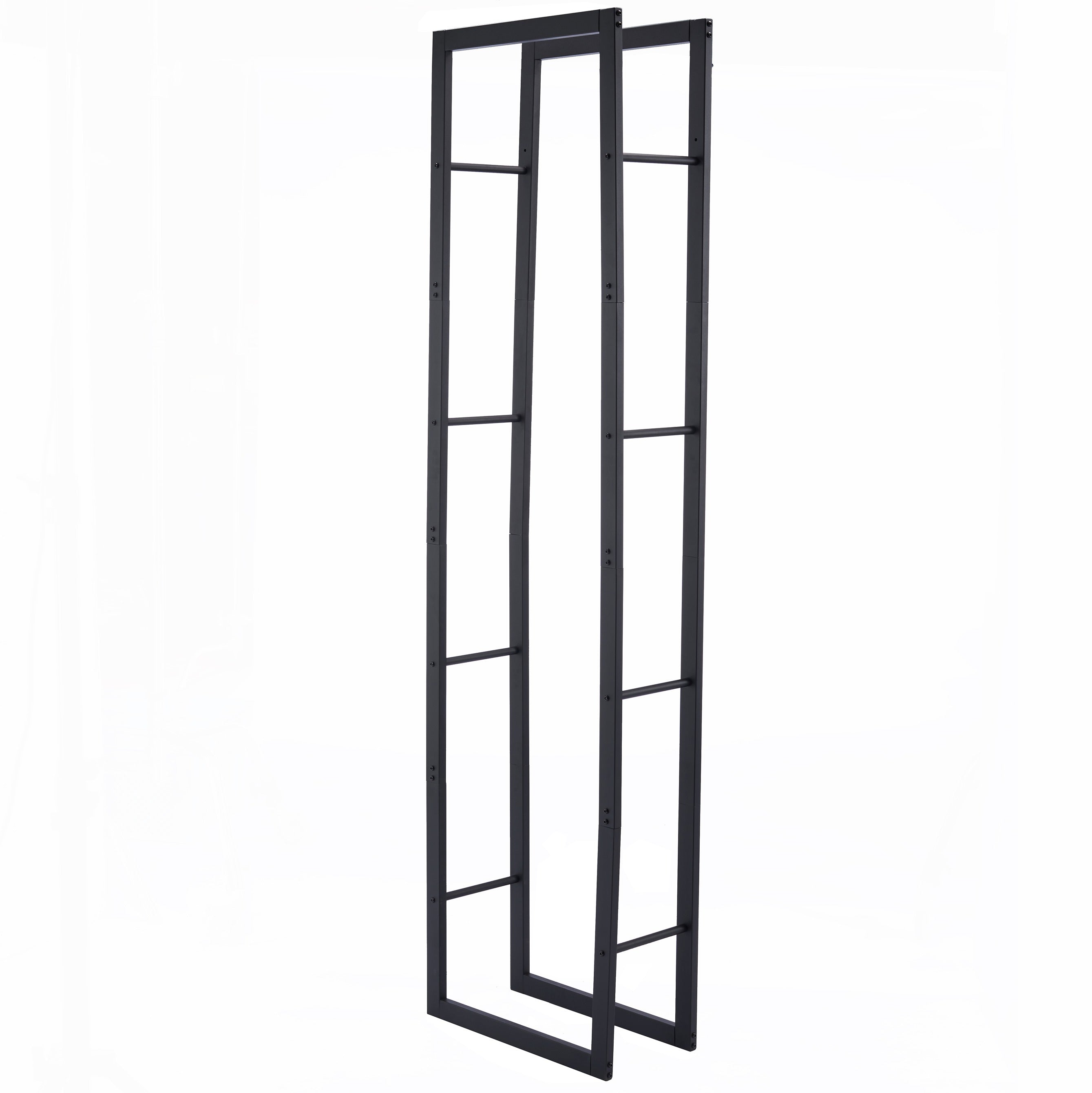Lendo Online Support à bois de chauffage 50x25x196cm sac de transport acier noir