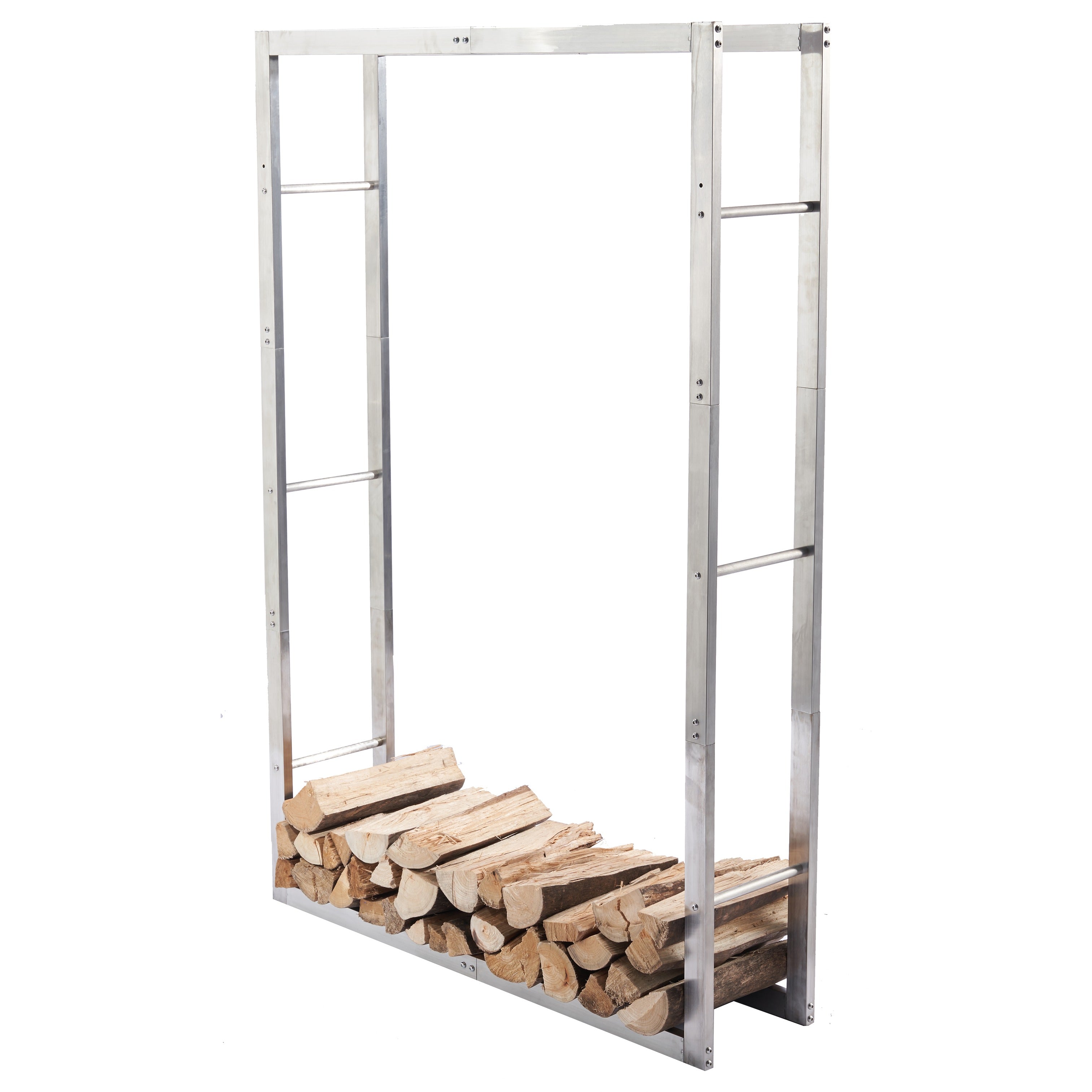 Lendo Online Brandhoutrek 100x25x148cm draagtas zilver RVS