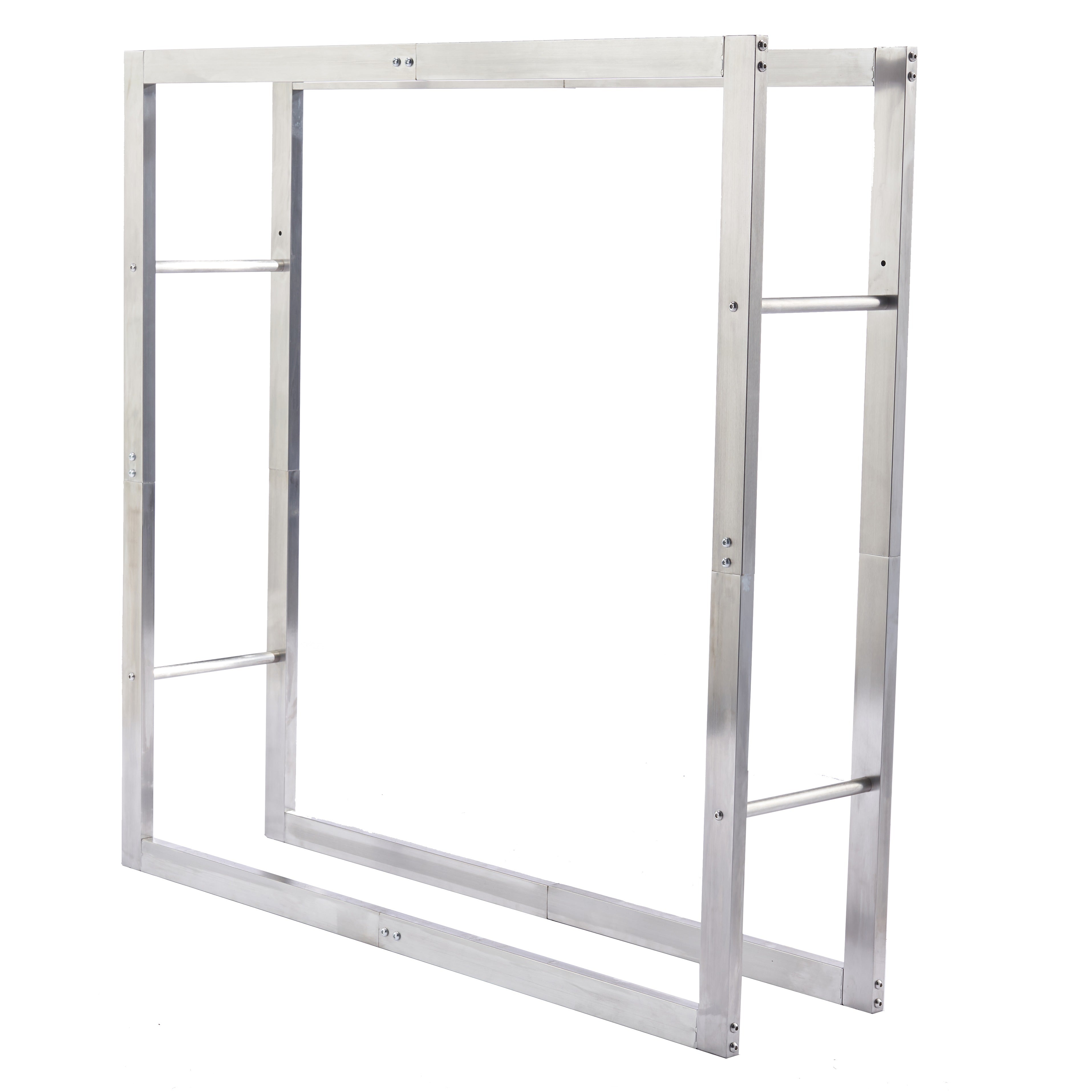 Lendo Online Support à bois de chauffage 100x25x100cm sac de transport argent acier inoxydable
