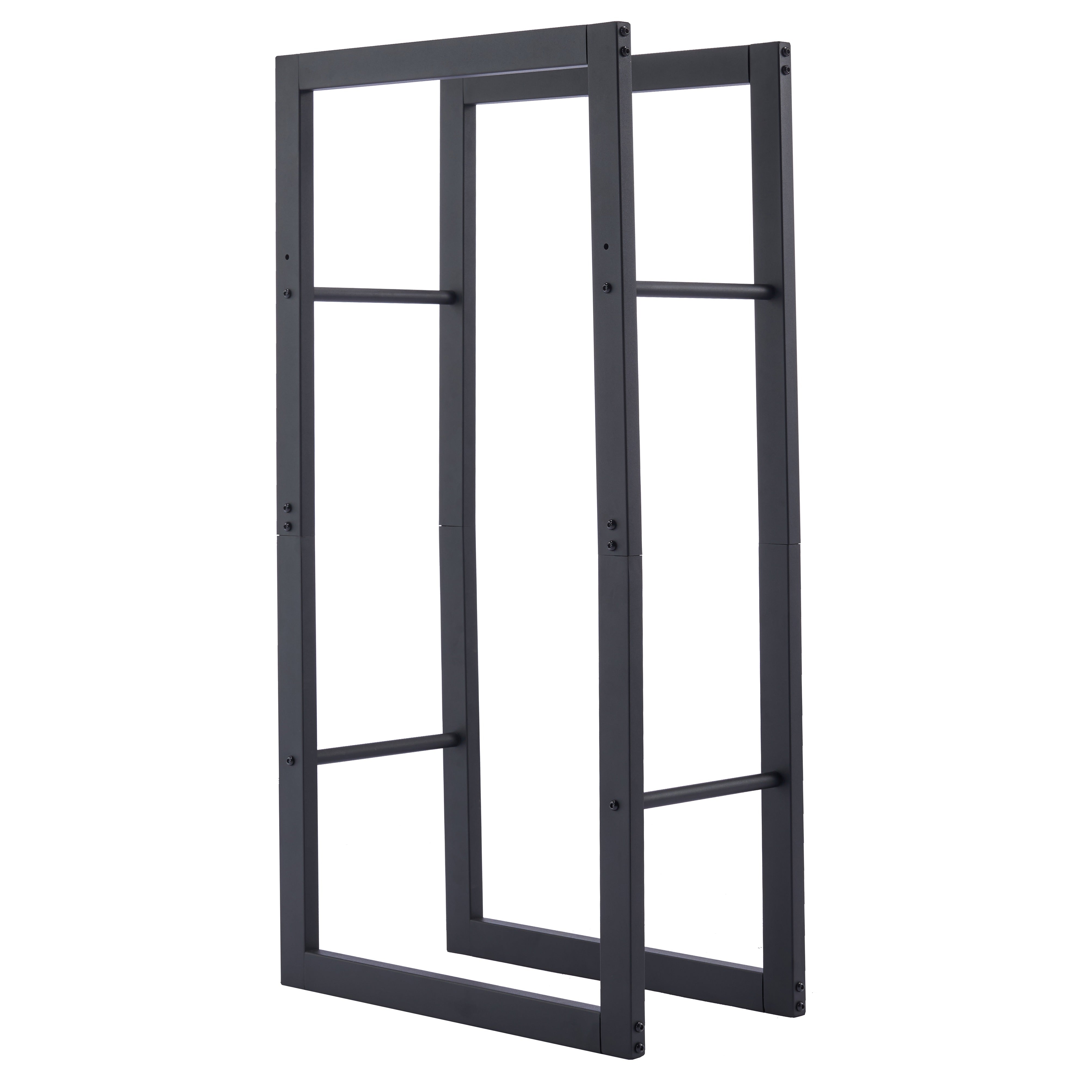 Lendo Online Support à bois de chauffage 50x25x100cm sac de transport acier noir
