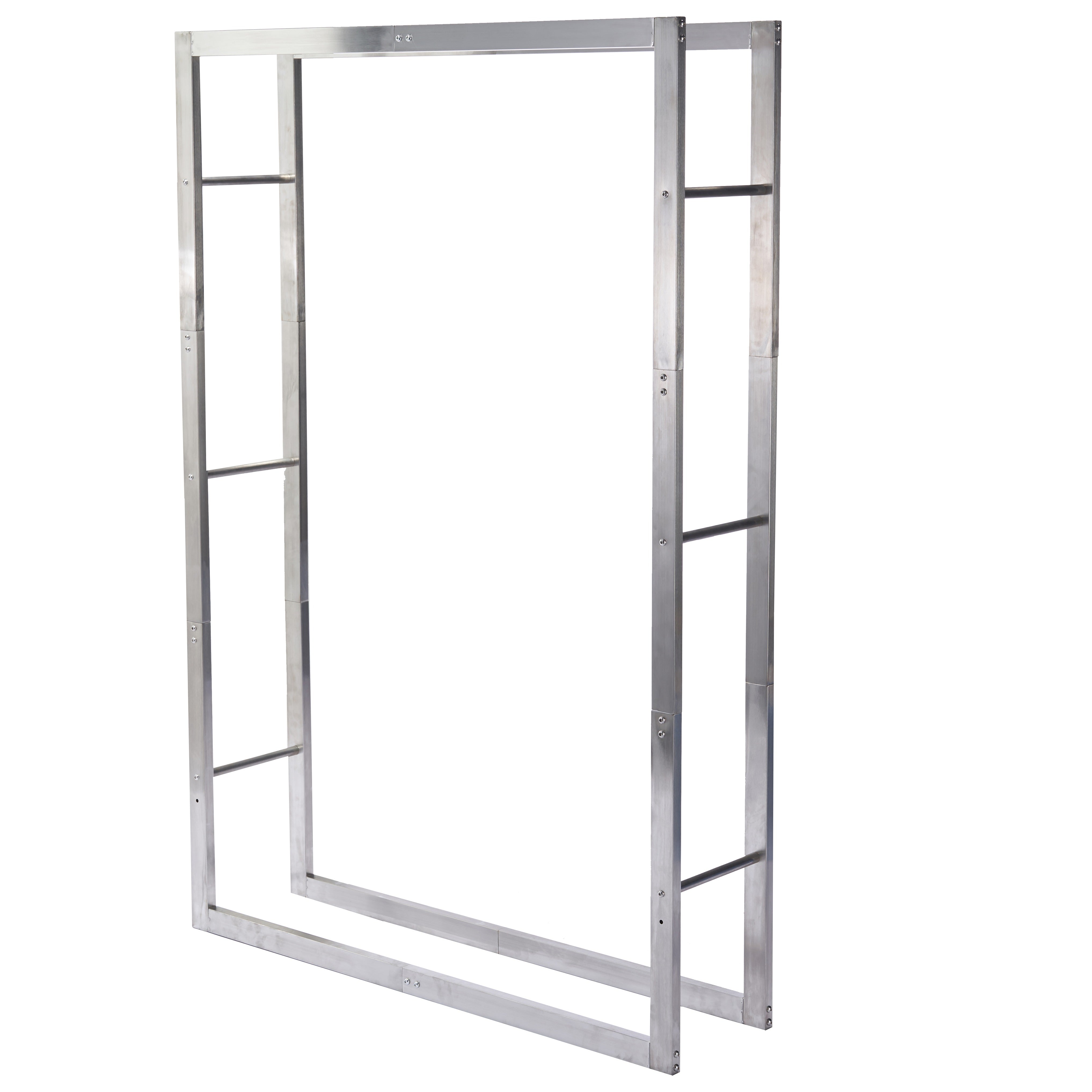 Lendo Online Brandhoutrek 100x25x148cm draagtas zilver RVS