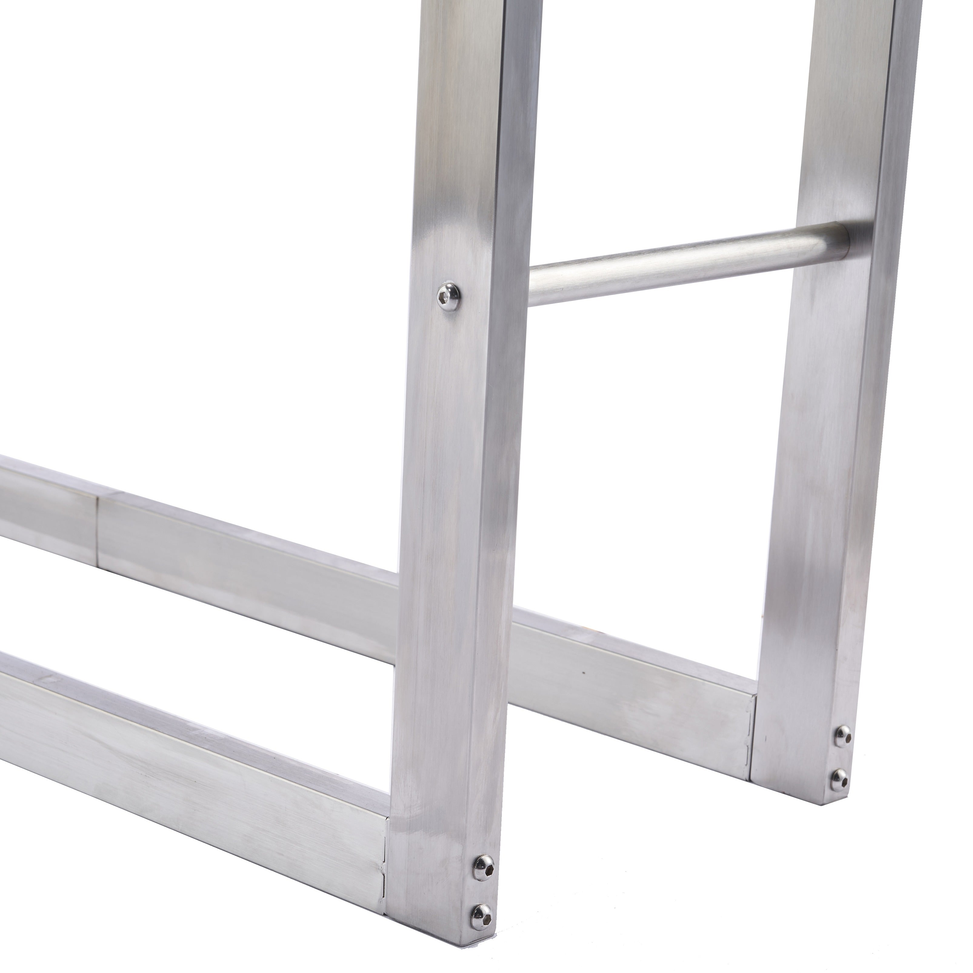 Lendo Online Support à bois de chauffage 100x25x100cm sac de transport argent acier inoxydable