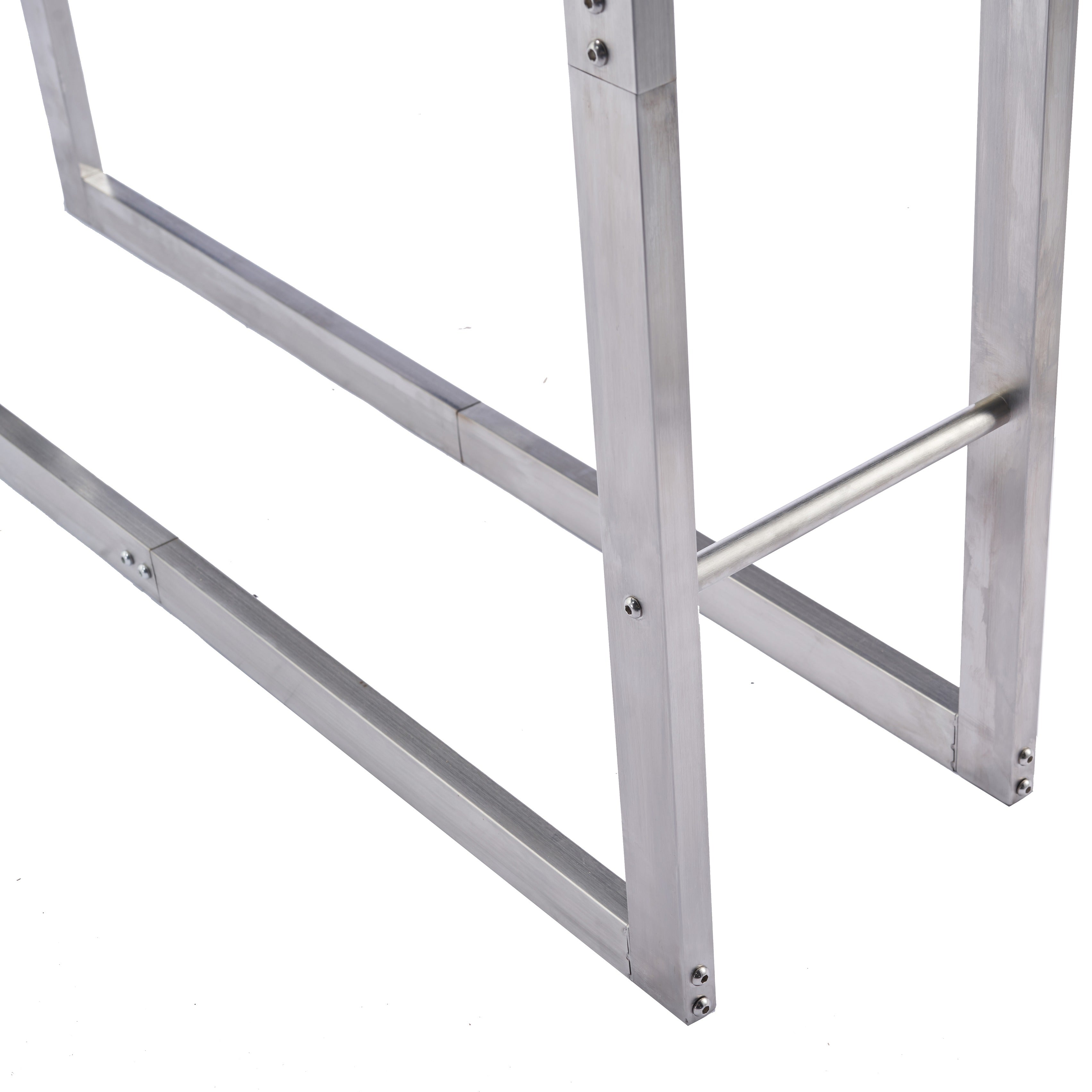 Lendo Online Support à bois de chauffage 100x25x196cm sac de transport argent acier inoxydable
